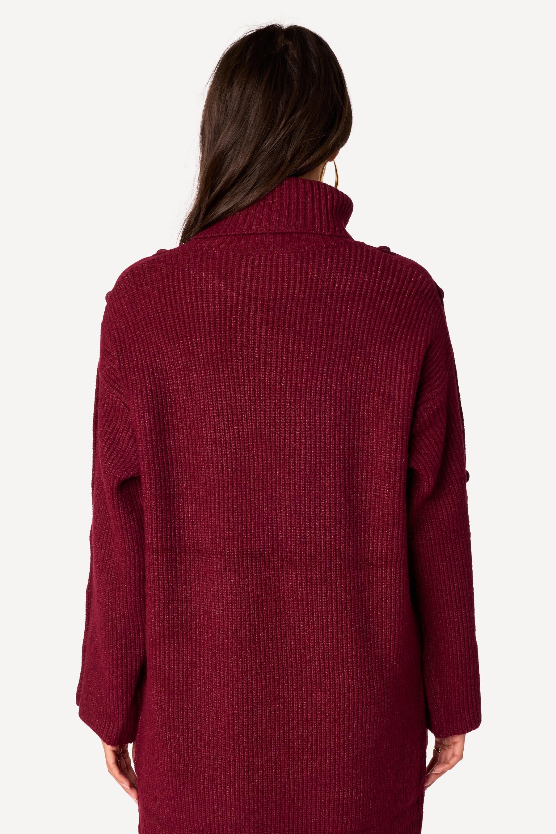 Robe pull unie Bordeaux - Axara Paris