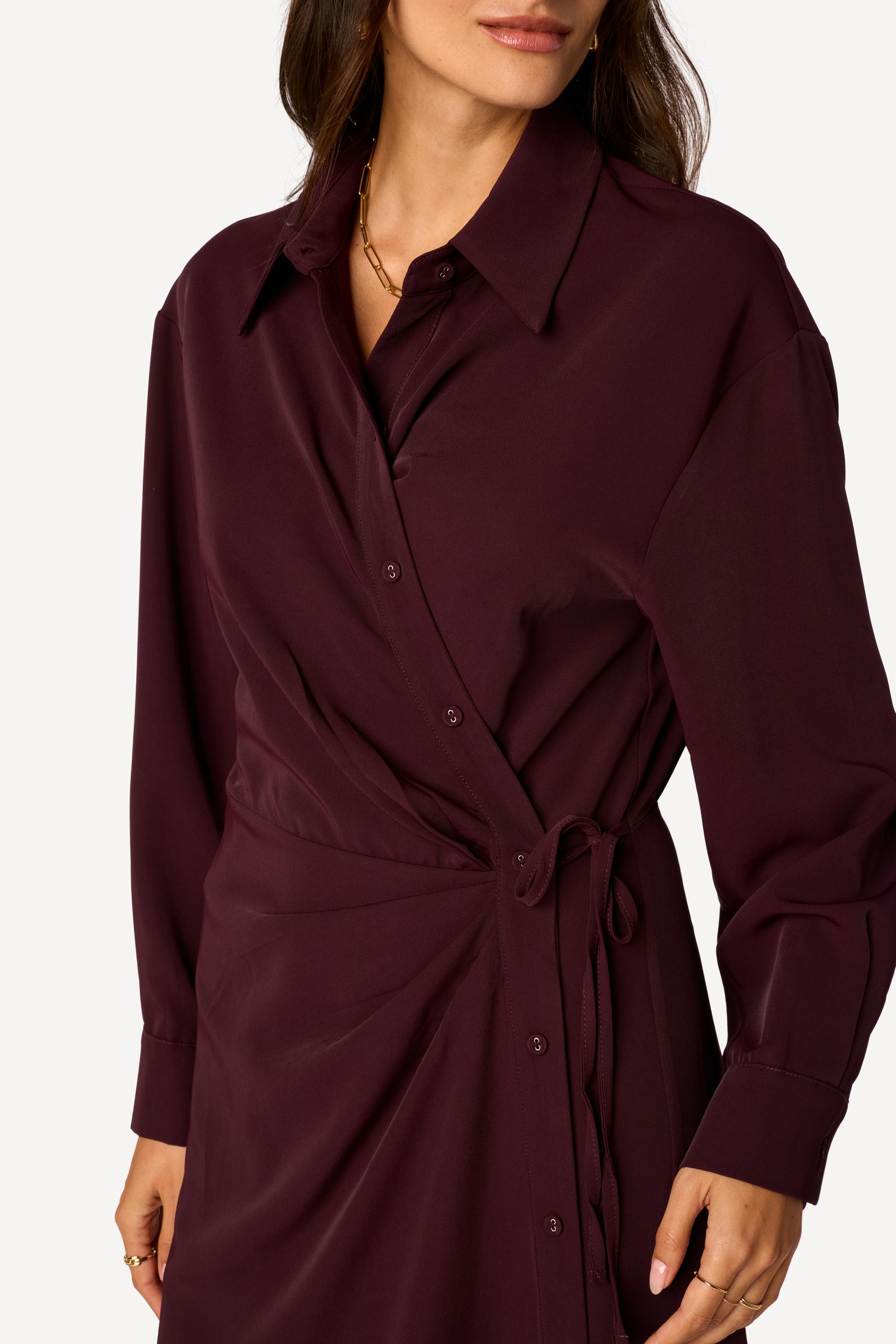 Robe longue unie Prune - Axara Paris