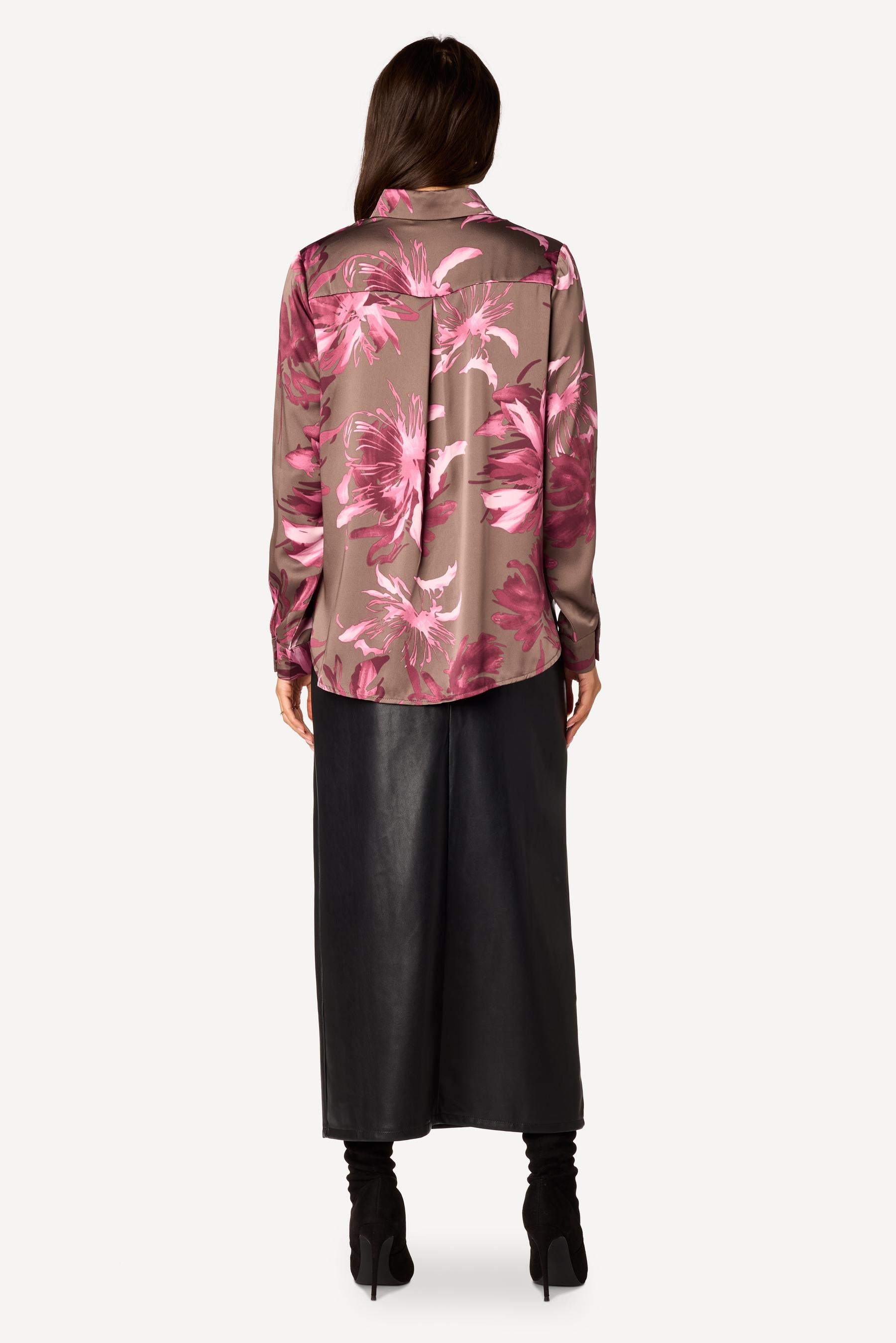 Blouse imprimée Taupe - Axara Paris