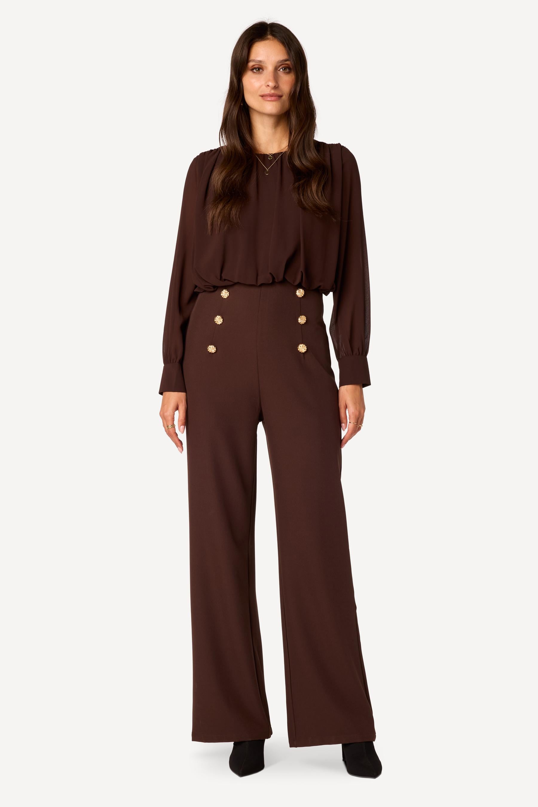 Combinaison longue bi-matière Choco - Axara Paris