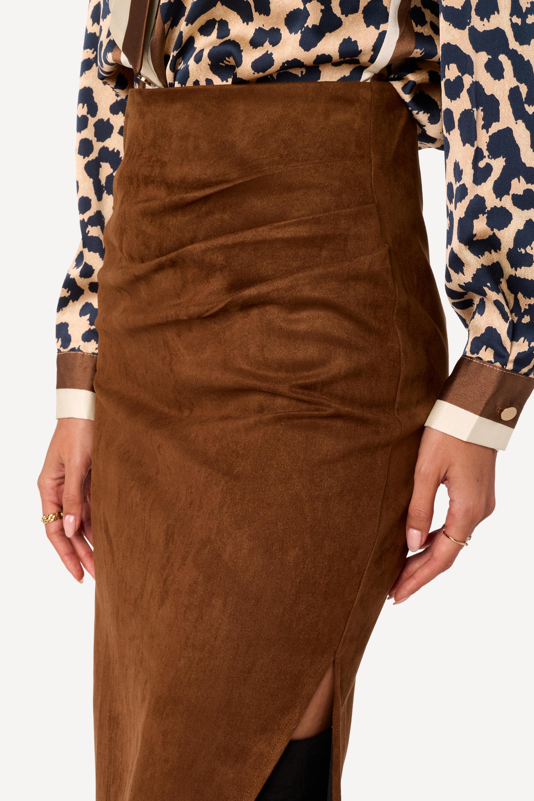 Jupe longue unie Marron - Axara Paris