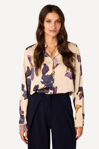 Chemise imprimée Beige - Axara Paris