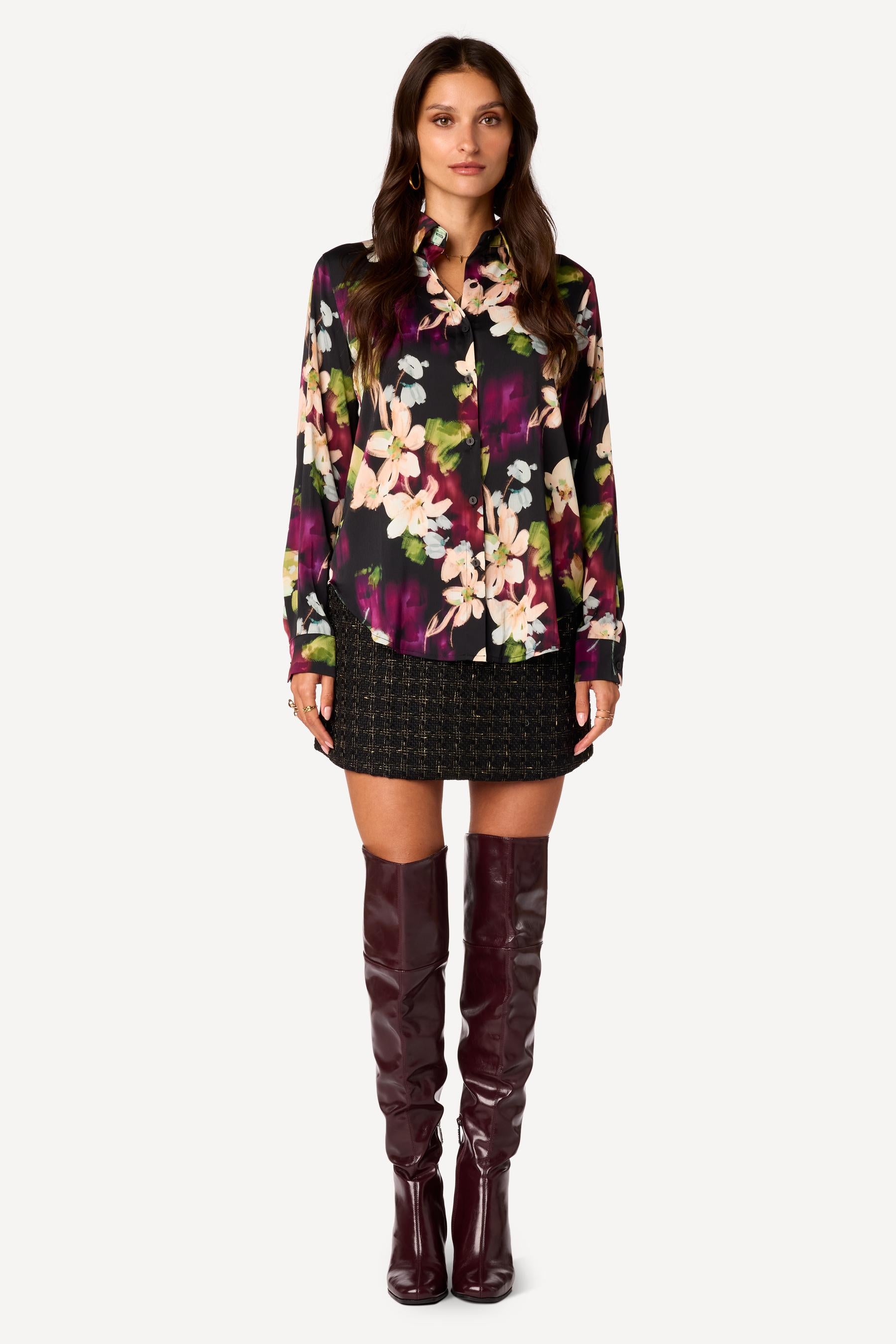 Chemise imprimée Noir - Axara Paris