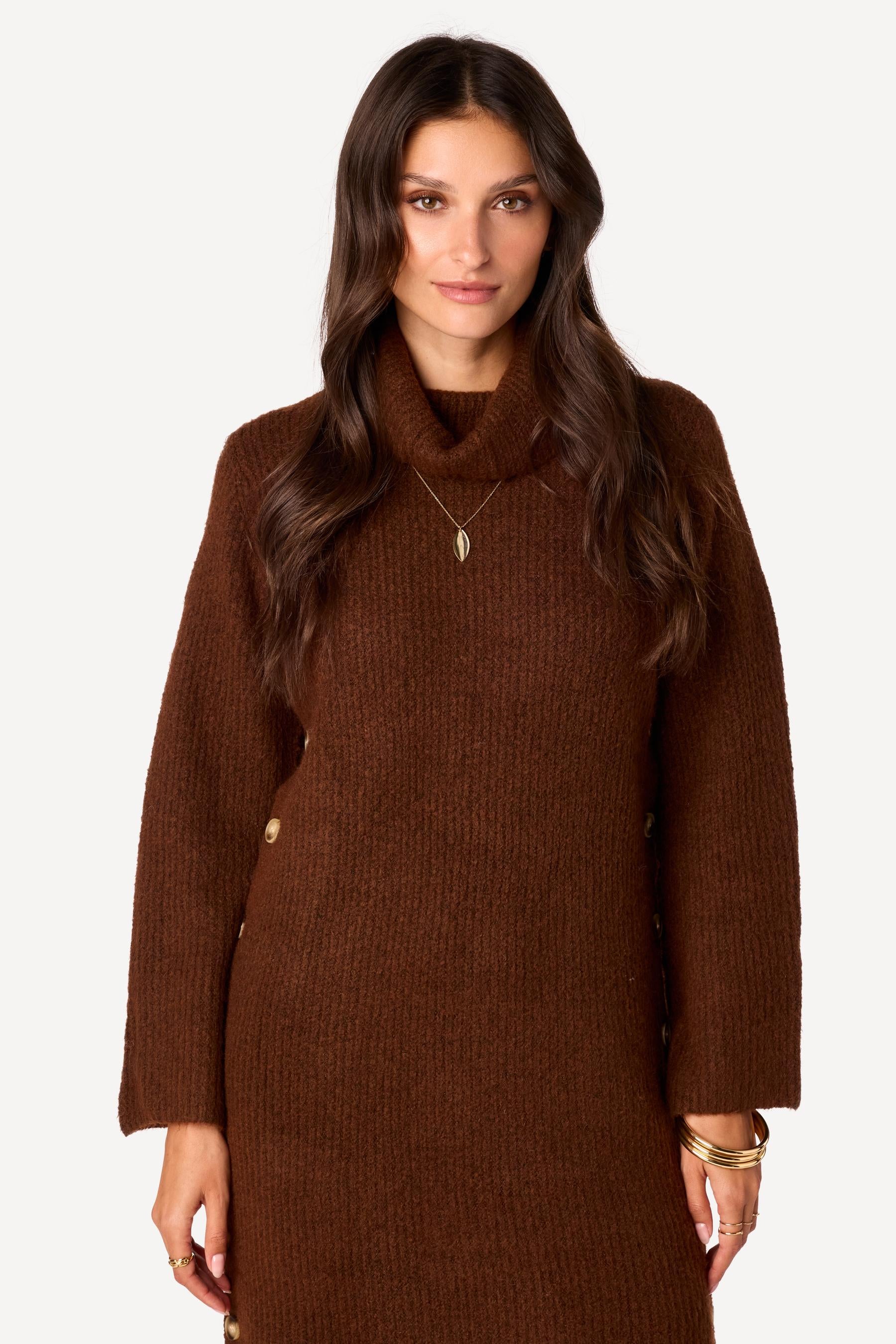 Robe pull unie Choco - Axara Paris