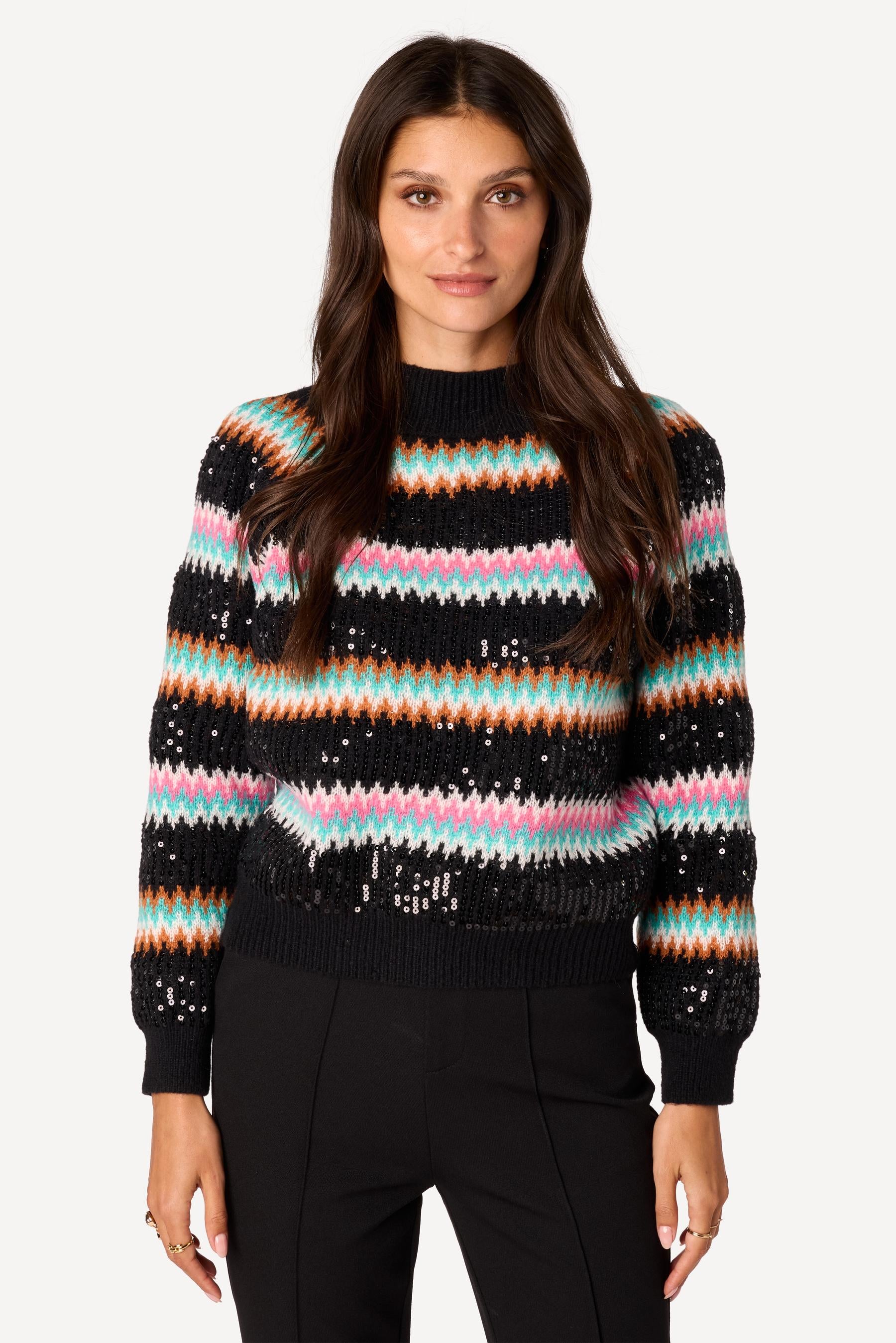 Pull à sequins Noir - Axara Paris