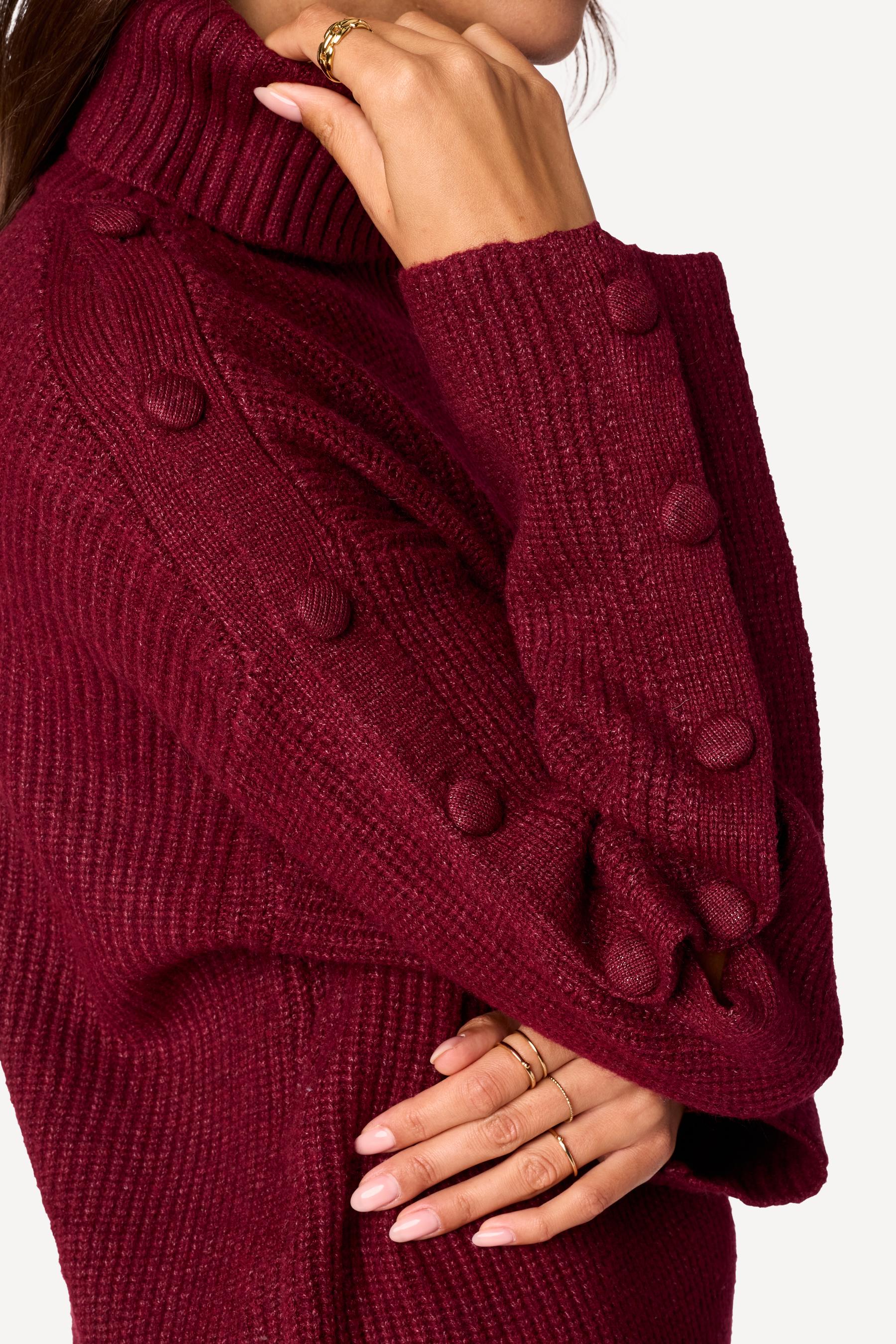 Robe pull unie Bordeaux - Axara Paris
