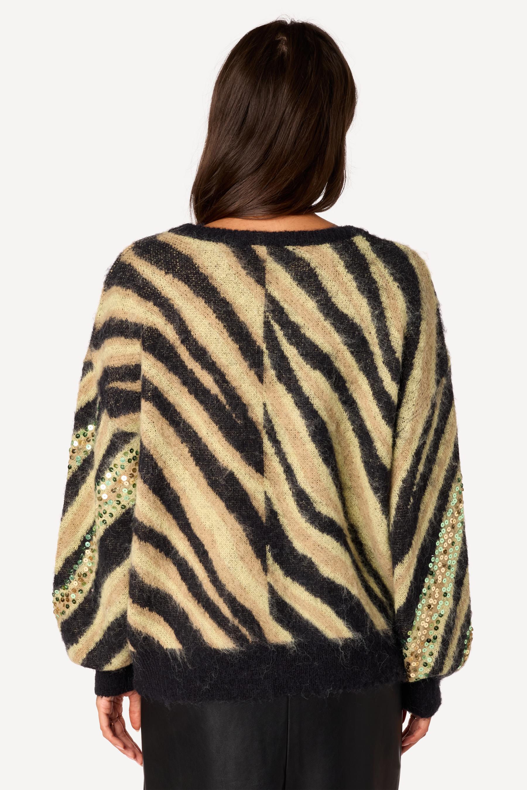Pull à sequins Camel - Axara Paris