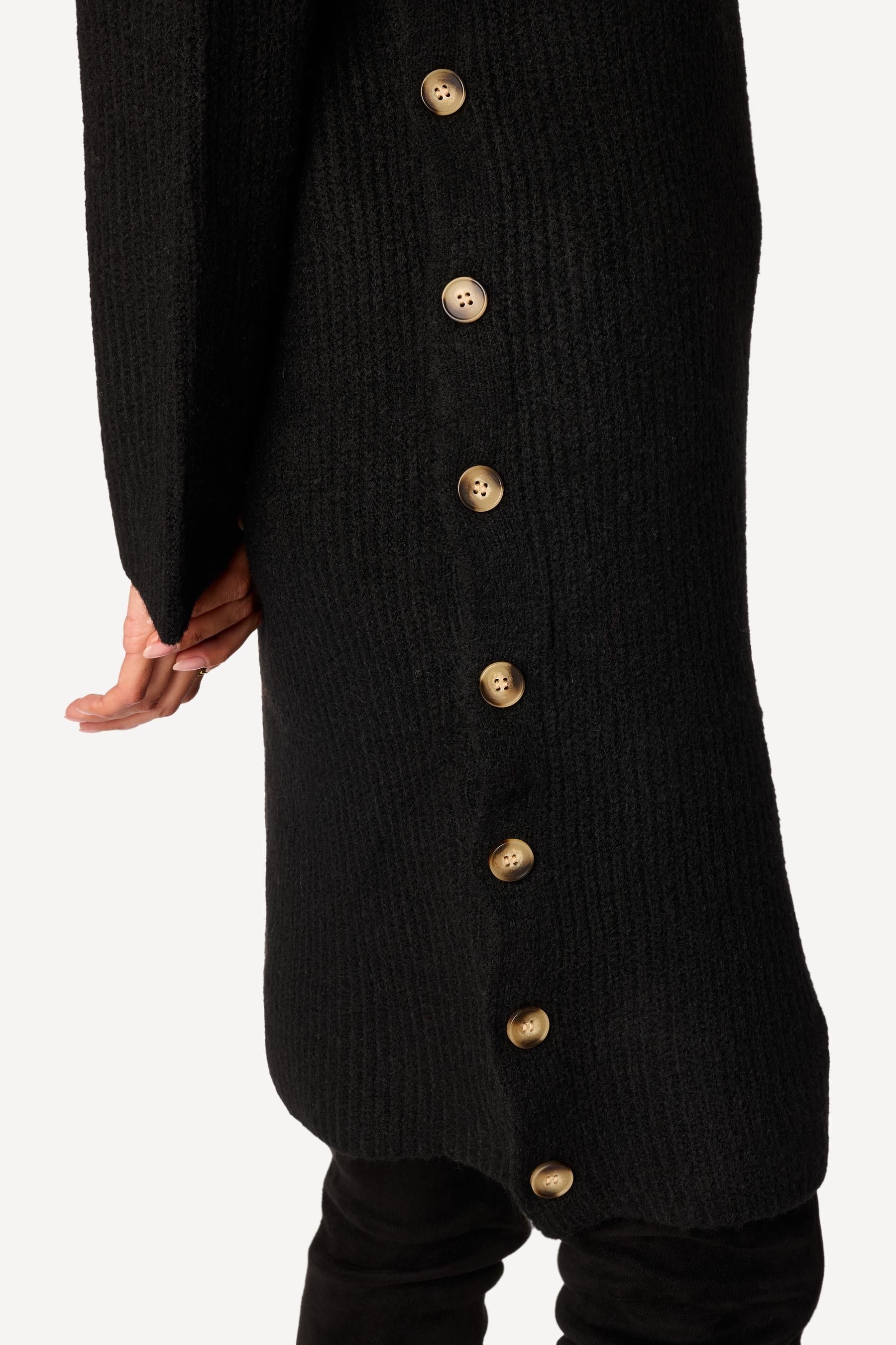 Robe pull unie Noir - Axara Paris