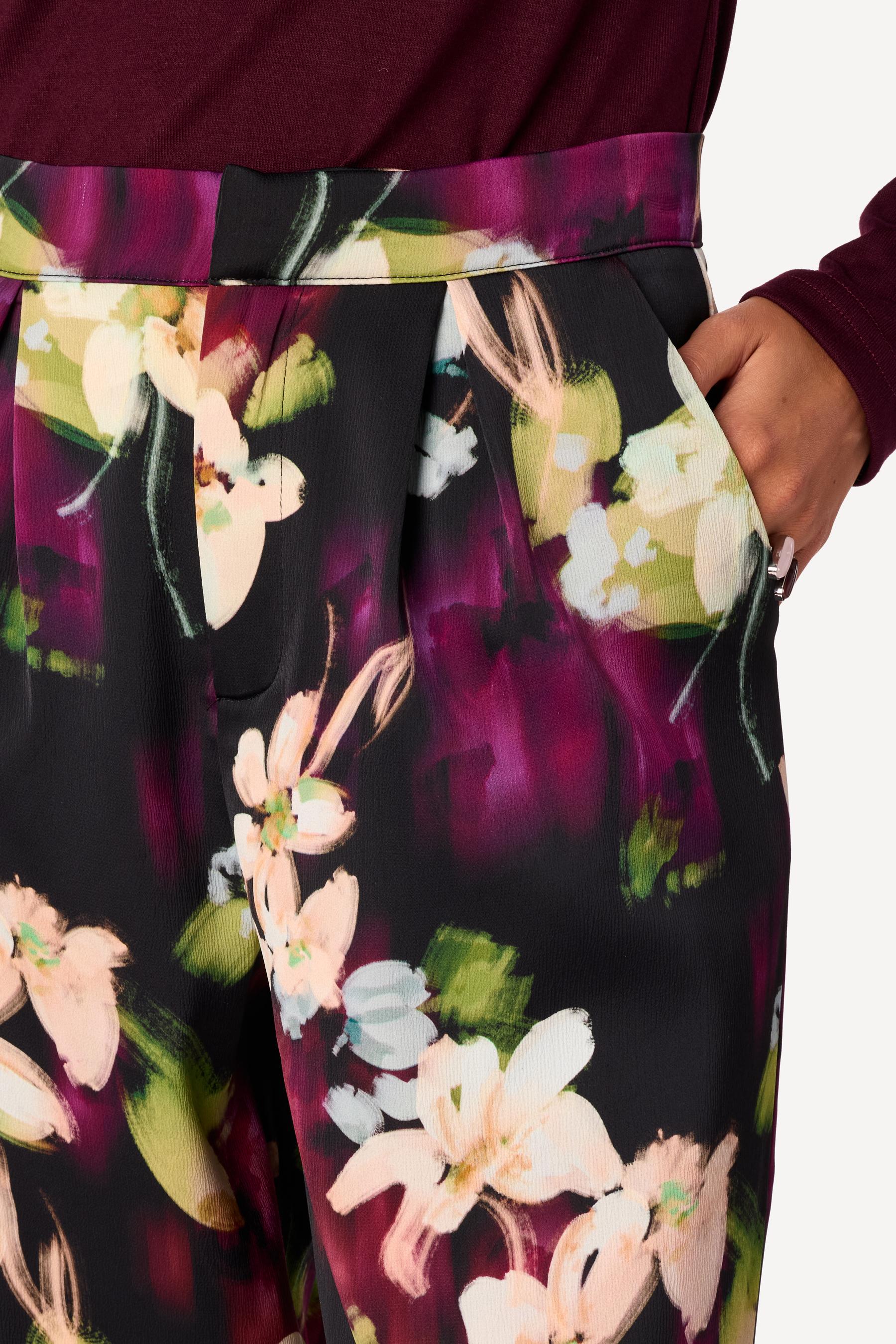 Pantalon large imprimé Noir - Axara Paris