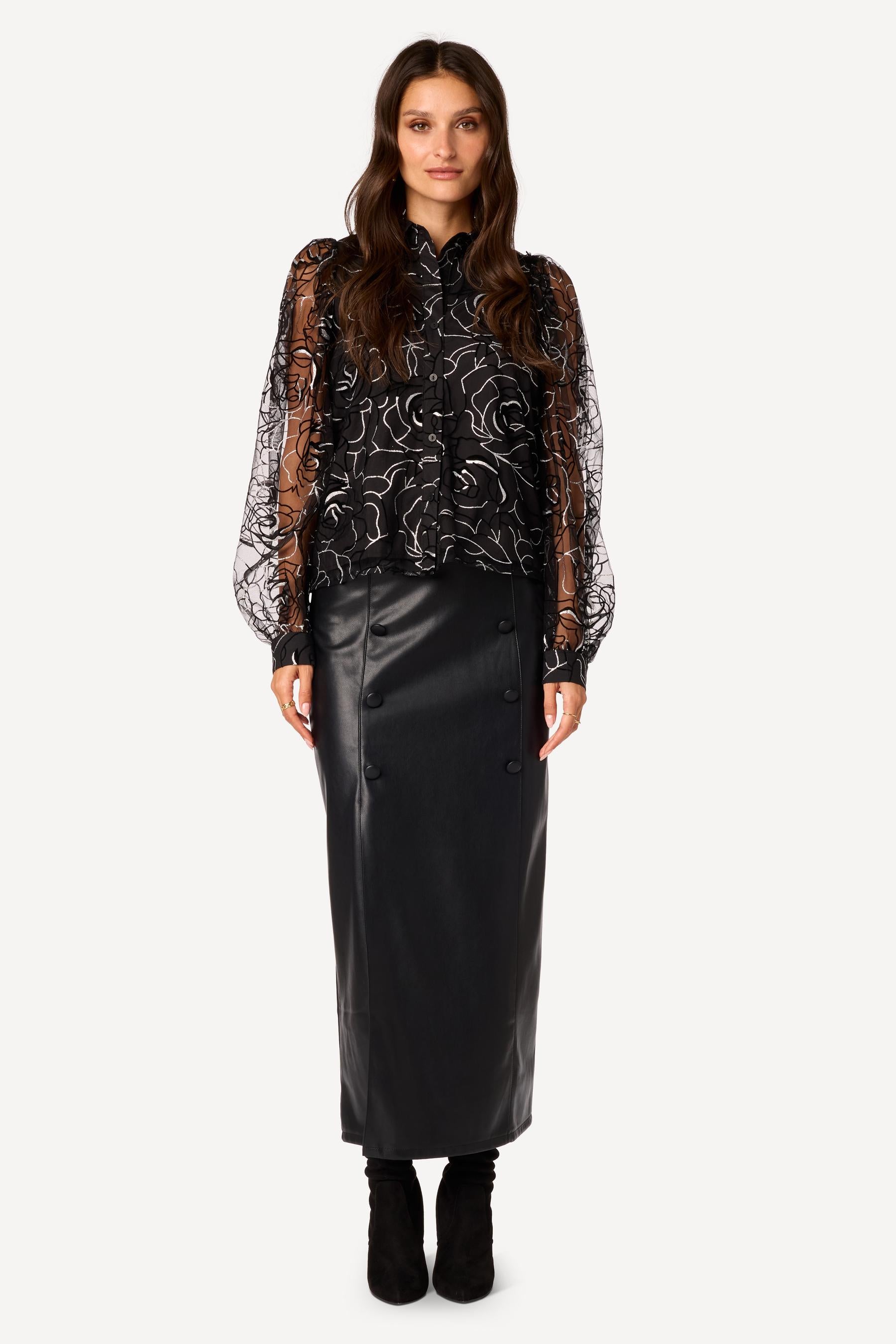 Chemise texturée Noir - Axara Paris