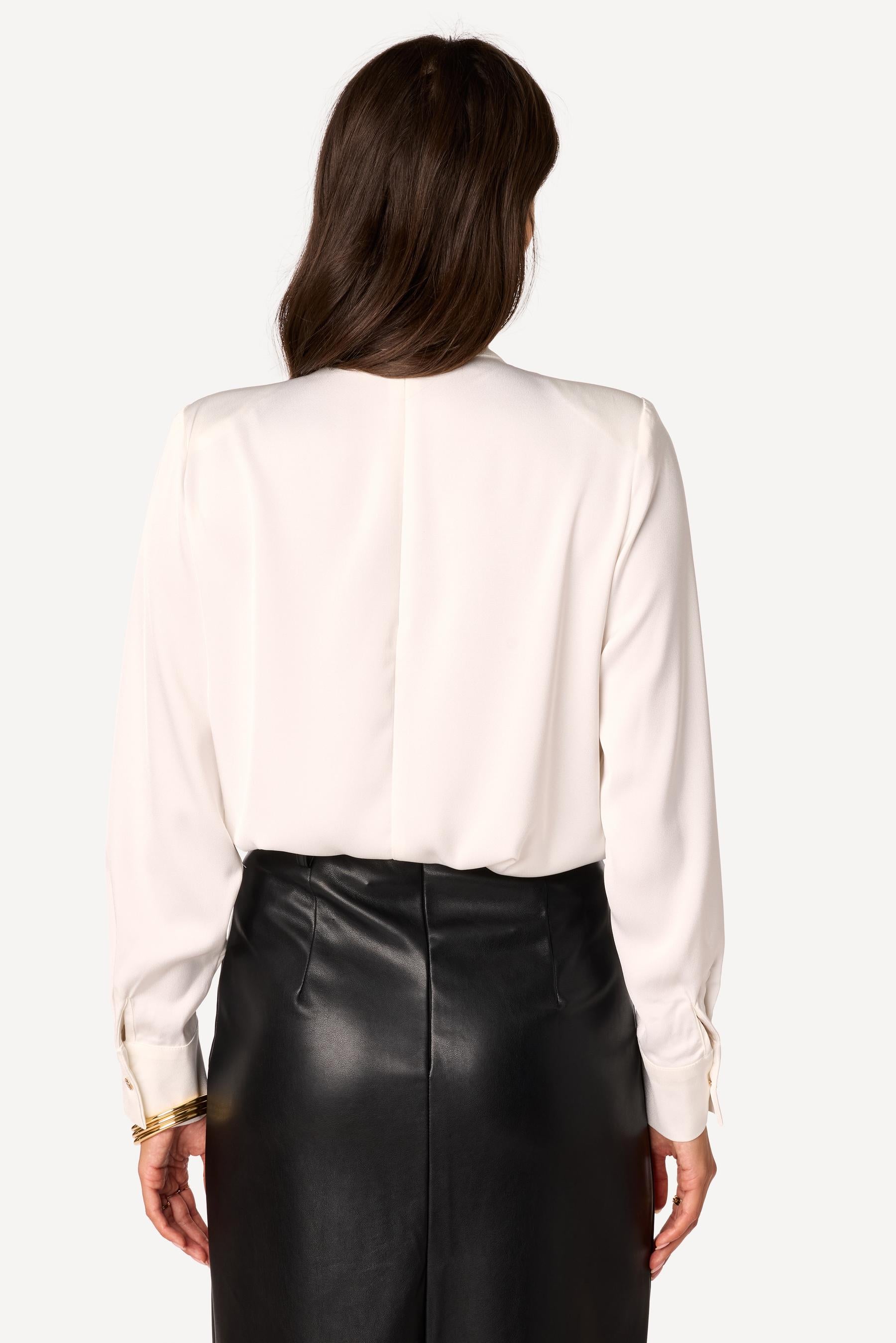 Blouse unie Blanc - Axara Paris