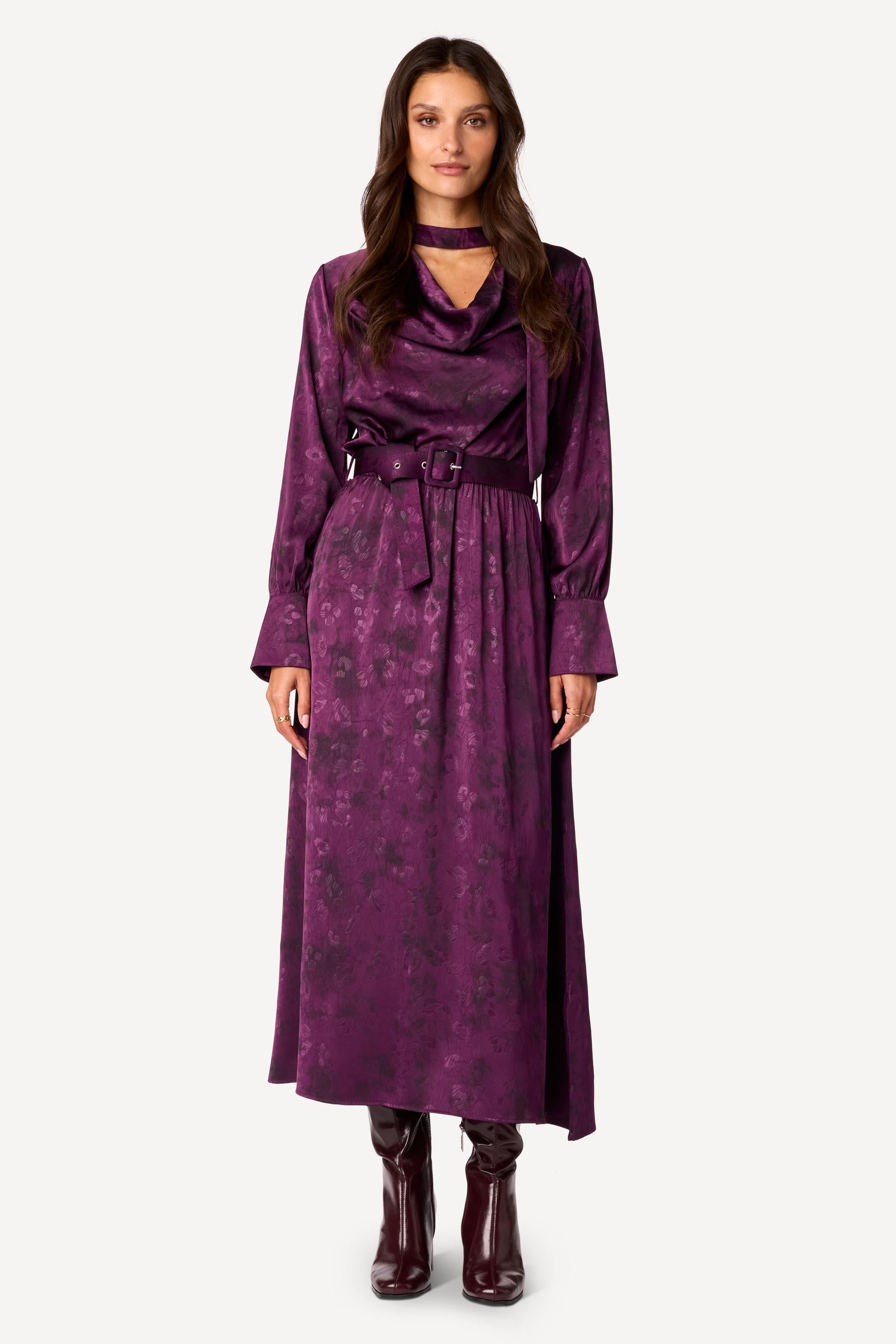 Robe longue imprimée Violet - Axara Paris