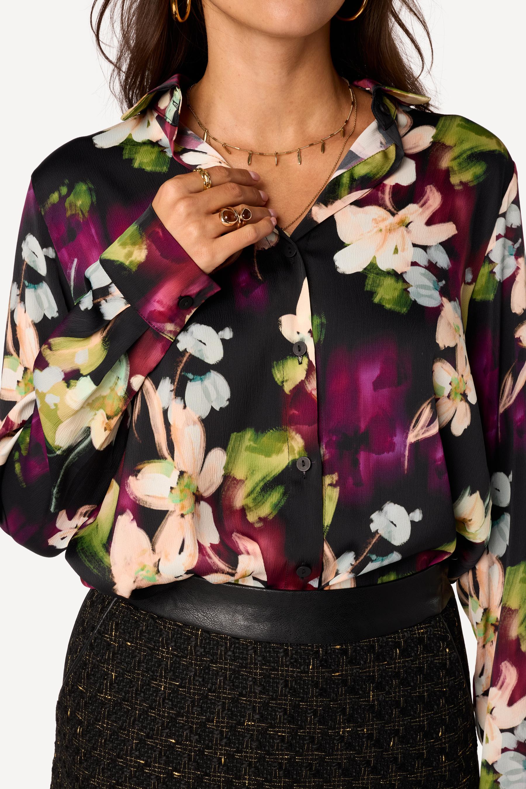 Chemise imprimée Noir - Axara Paris