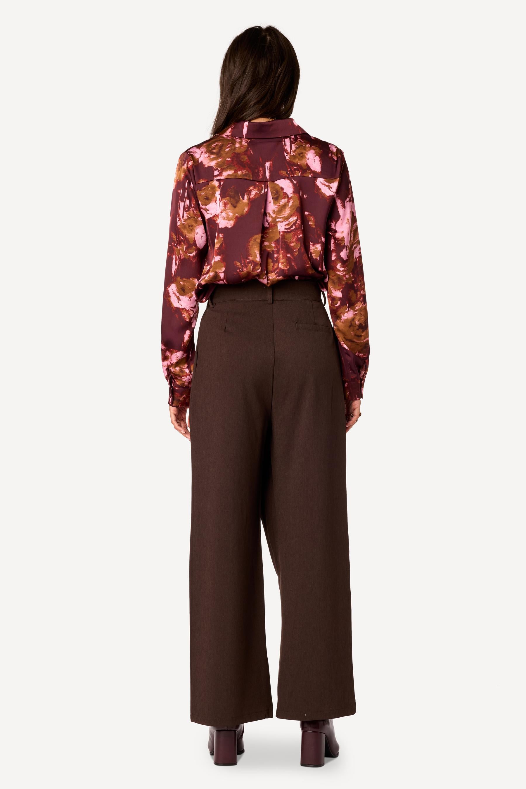 Pantalon large uni Taupe - Axara Paris