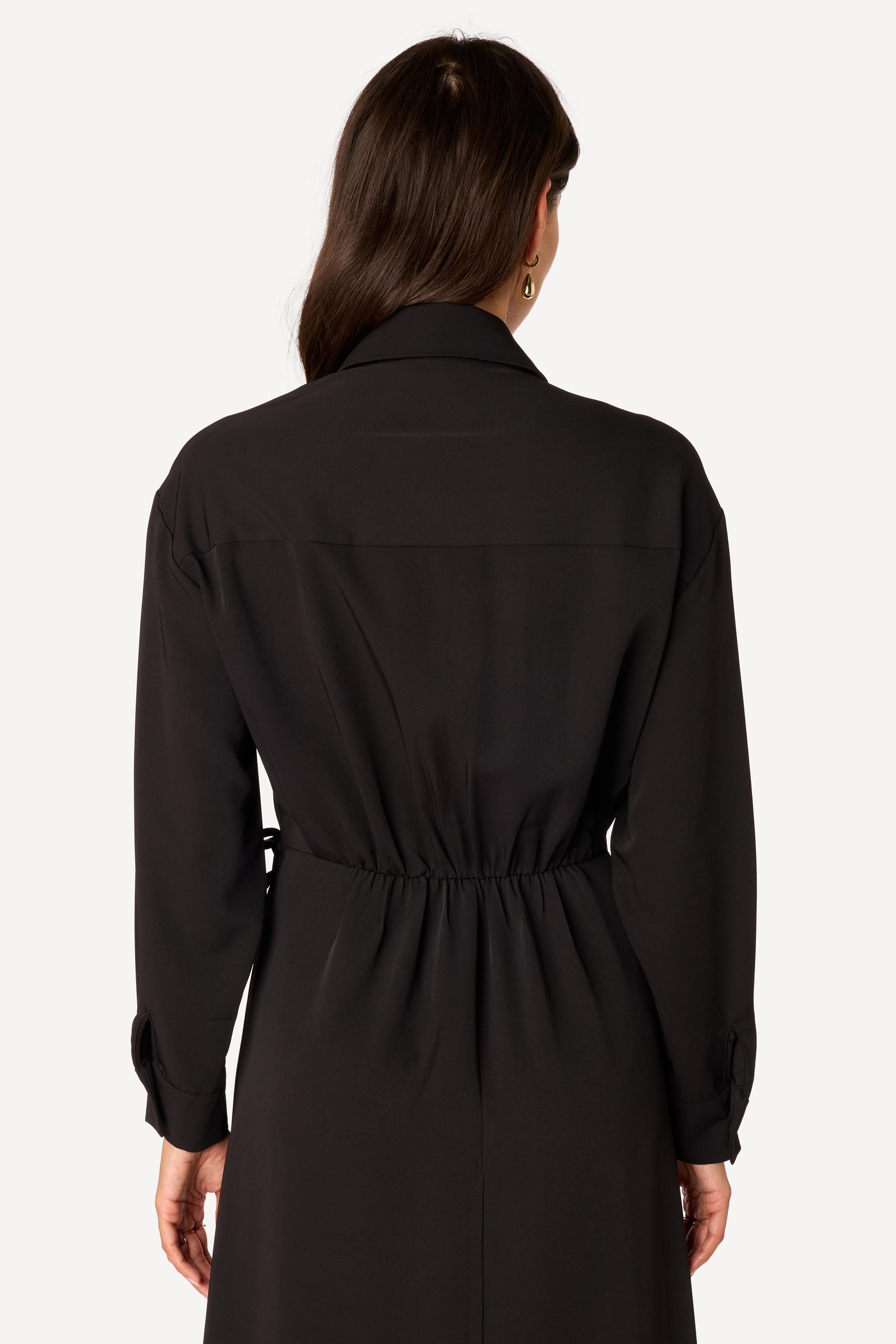 Robe longue unie Noir - Axara Paris