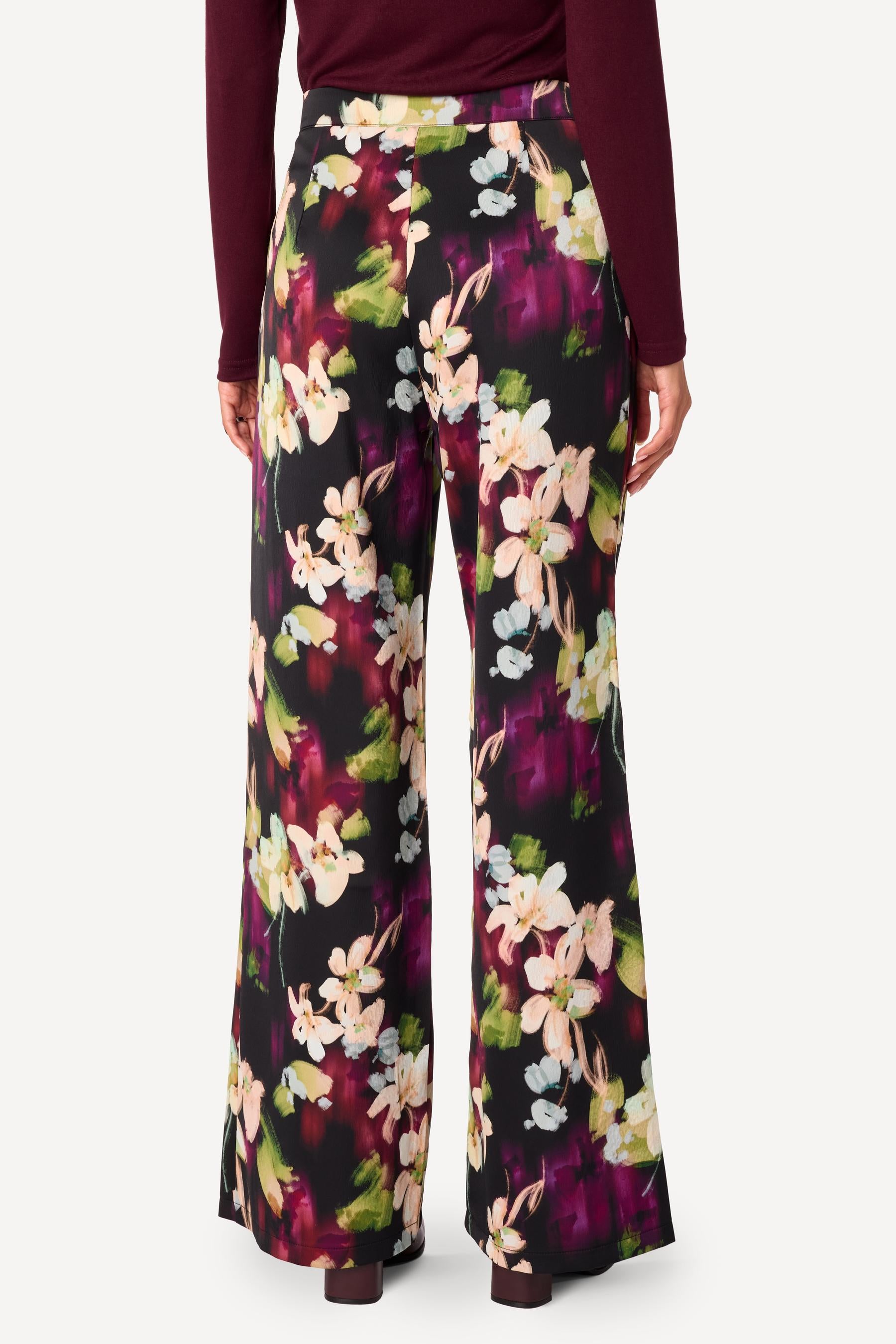 Pantalon large imprimé Noir - Axara Paris