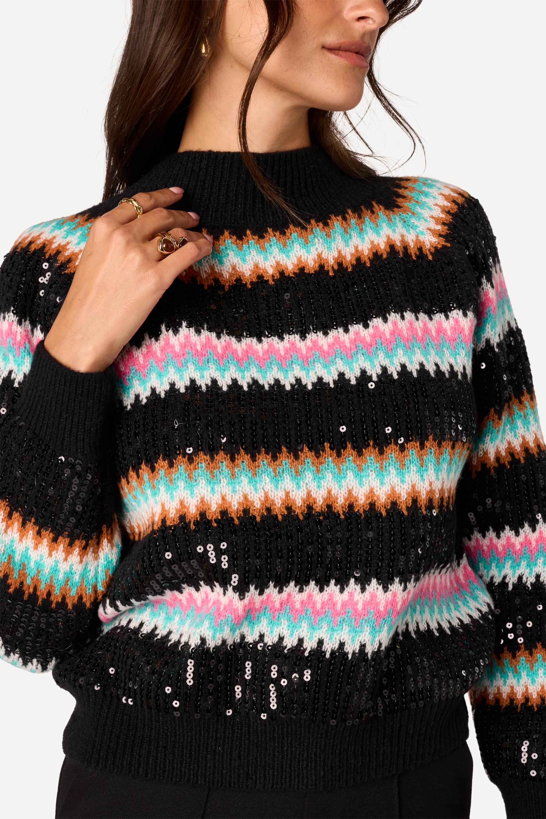 Pull à sequins Noir - Axara Paris