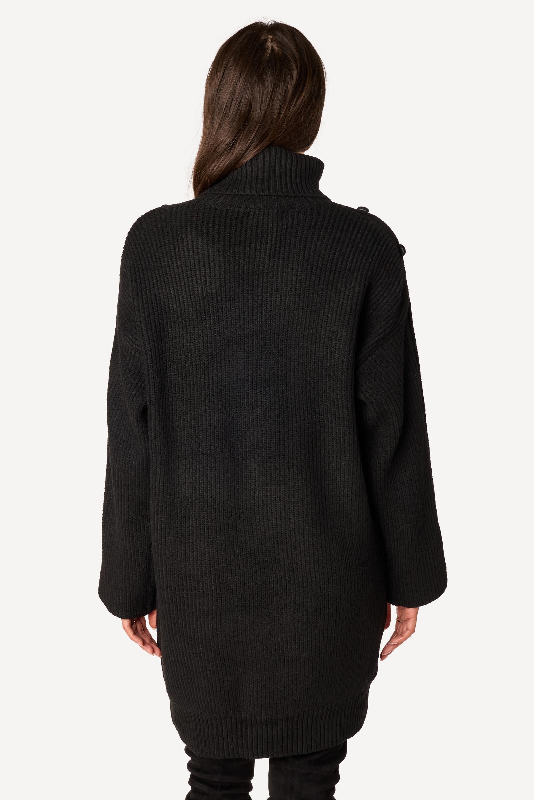 Robe pull unie Noir - Axara Paris