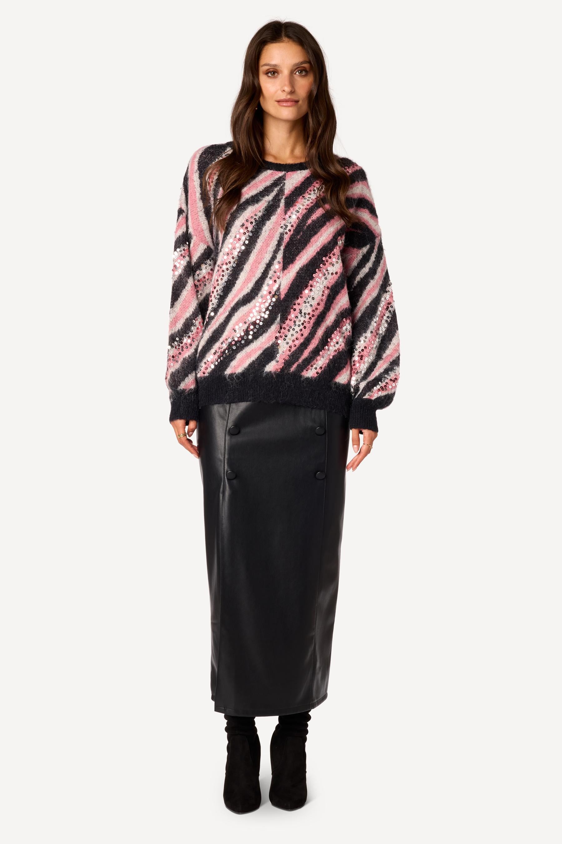Pull à sequins Rose - Axara Paris