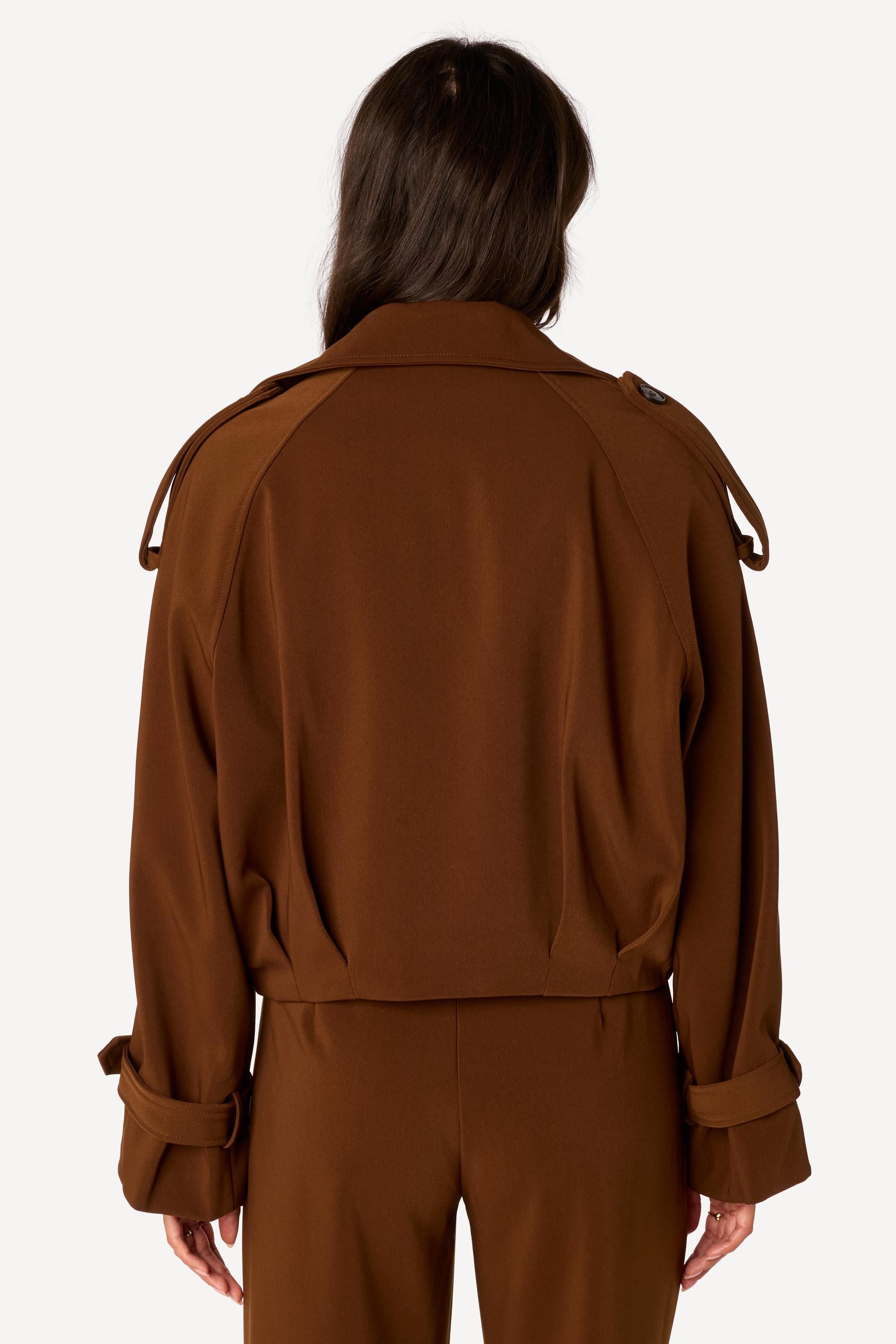 Trench-coat court Marron - Axara Paris