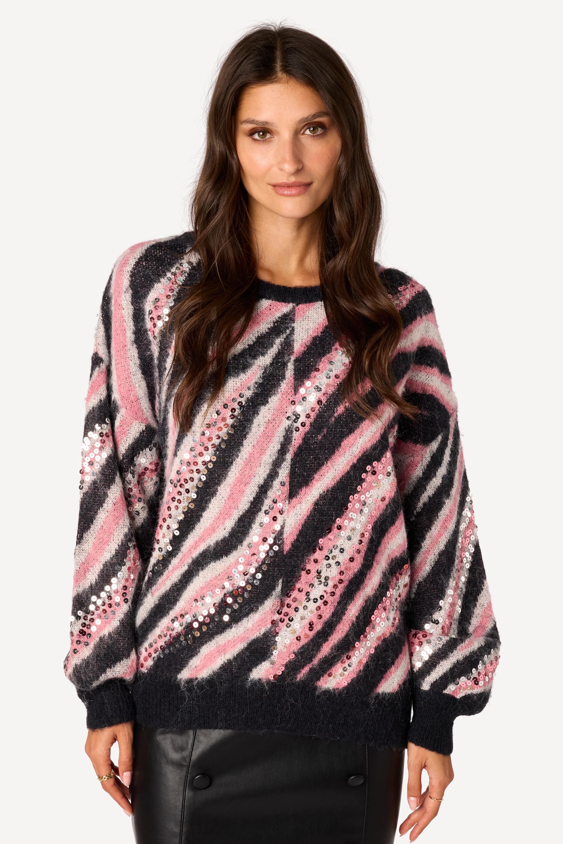 Pull à sequins Rose - Axara Paris