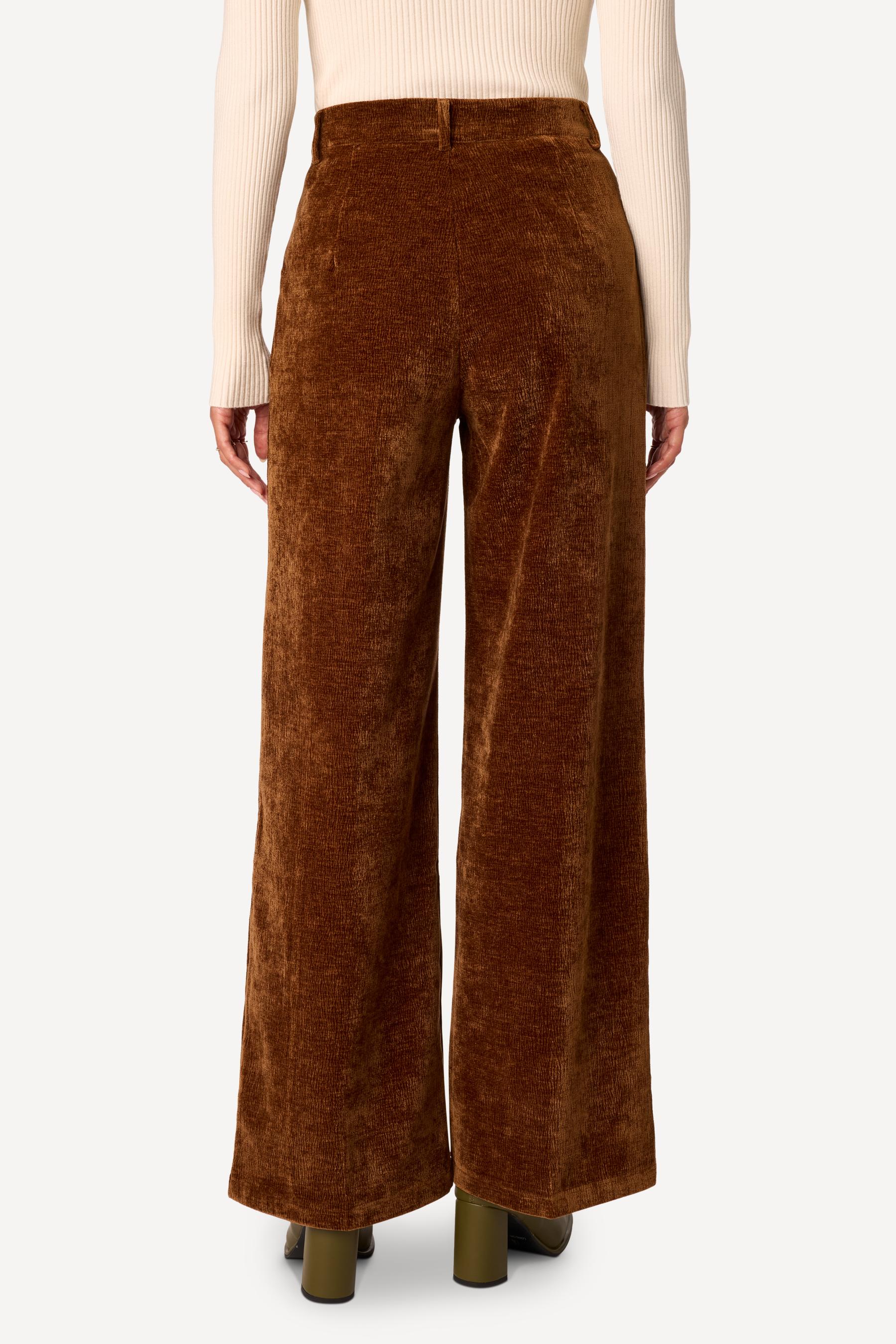 Pantalon large uni Marron - Axara Paris