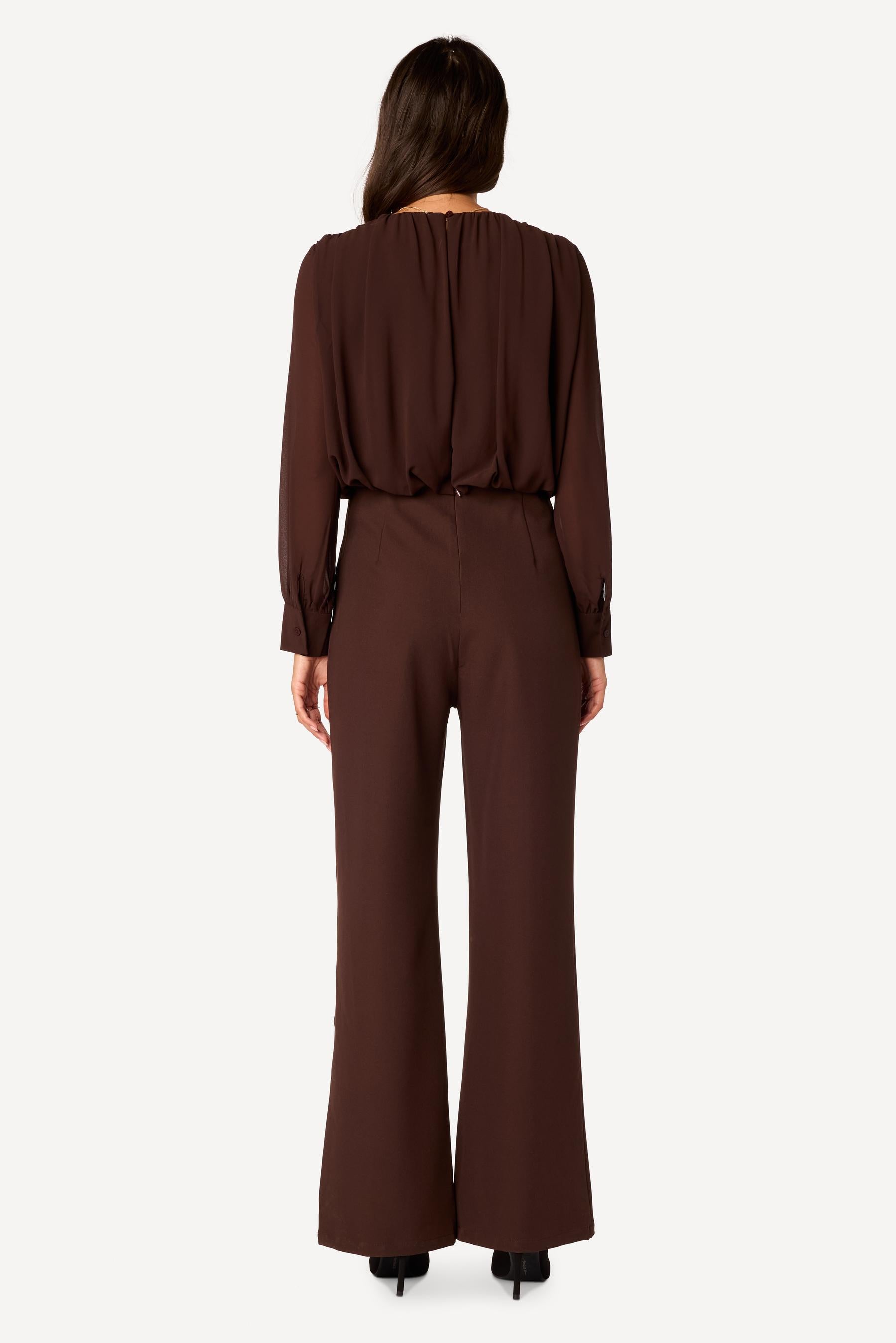 Combinaison longue bi-matière Choco - Axara Paris