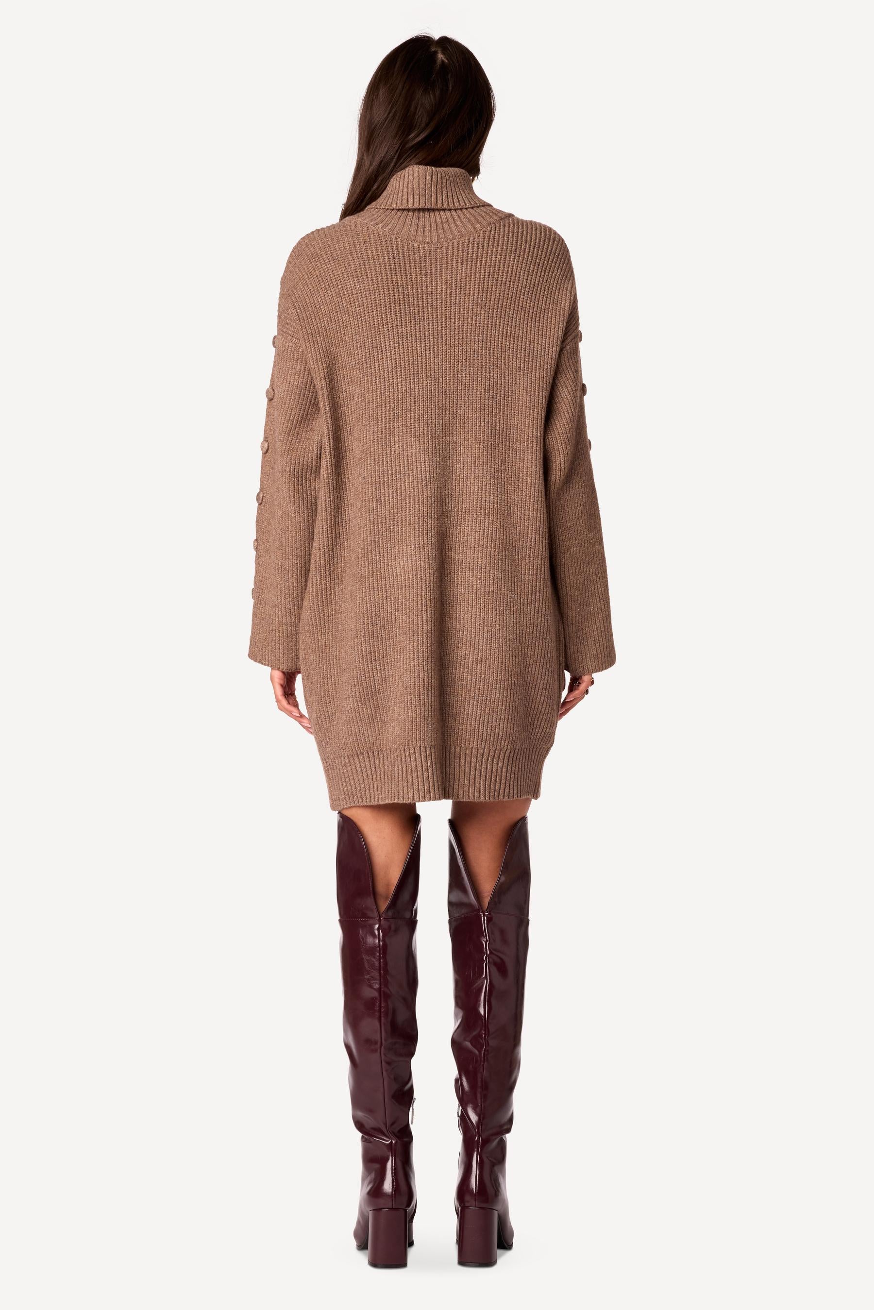 Robe pull unie Taupe - Axara Paris