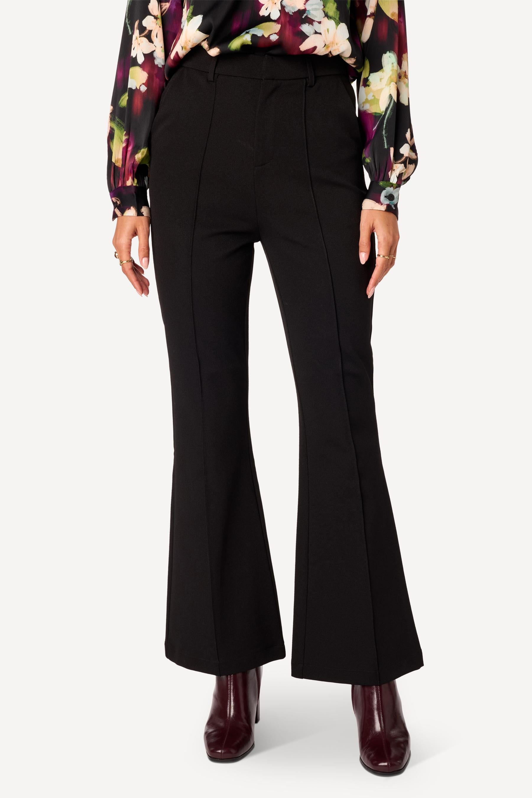 Pantalon bootcut uni Noir - Axara Paris