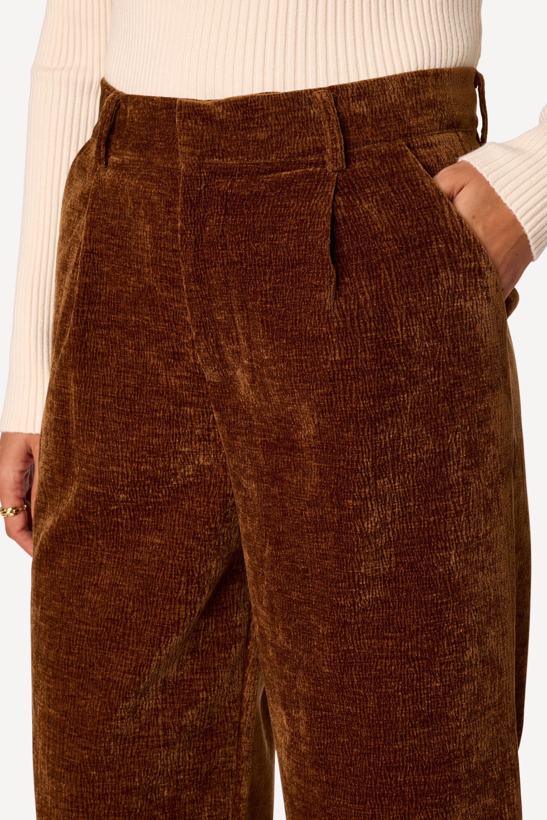 Pantalon large uni Marron - Axara Paris