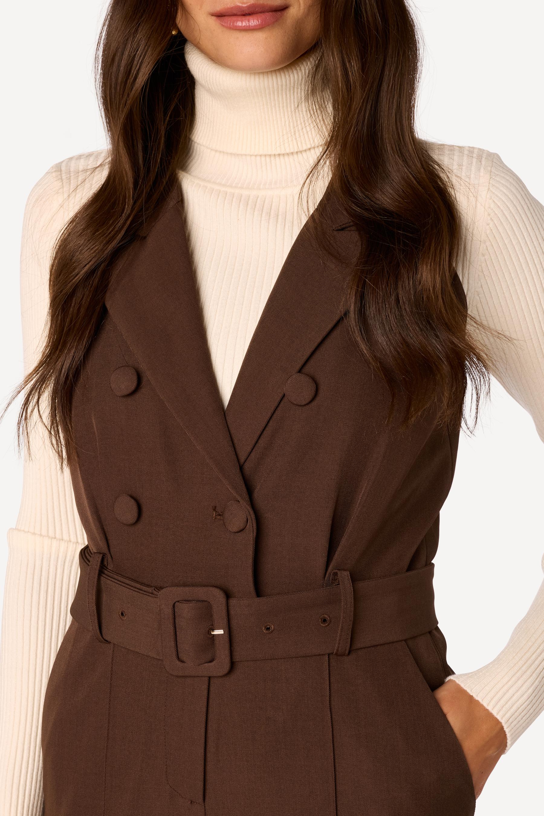 Combinaison longue unie Taupe - Axara Paris