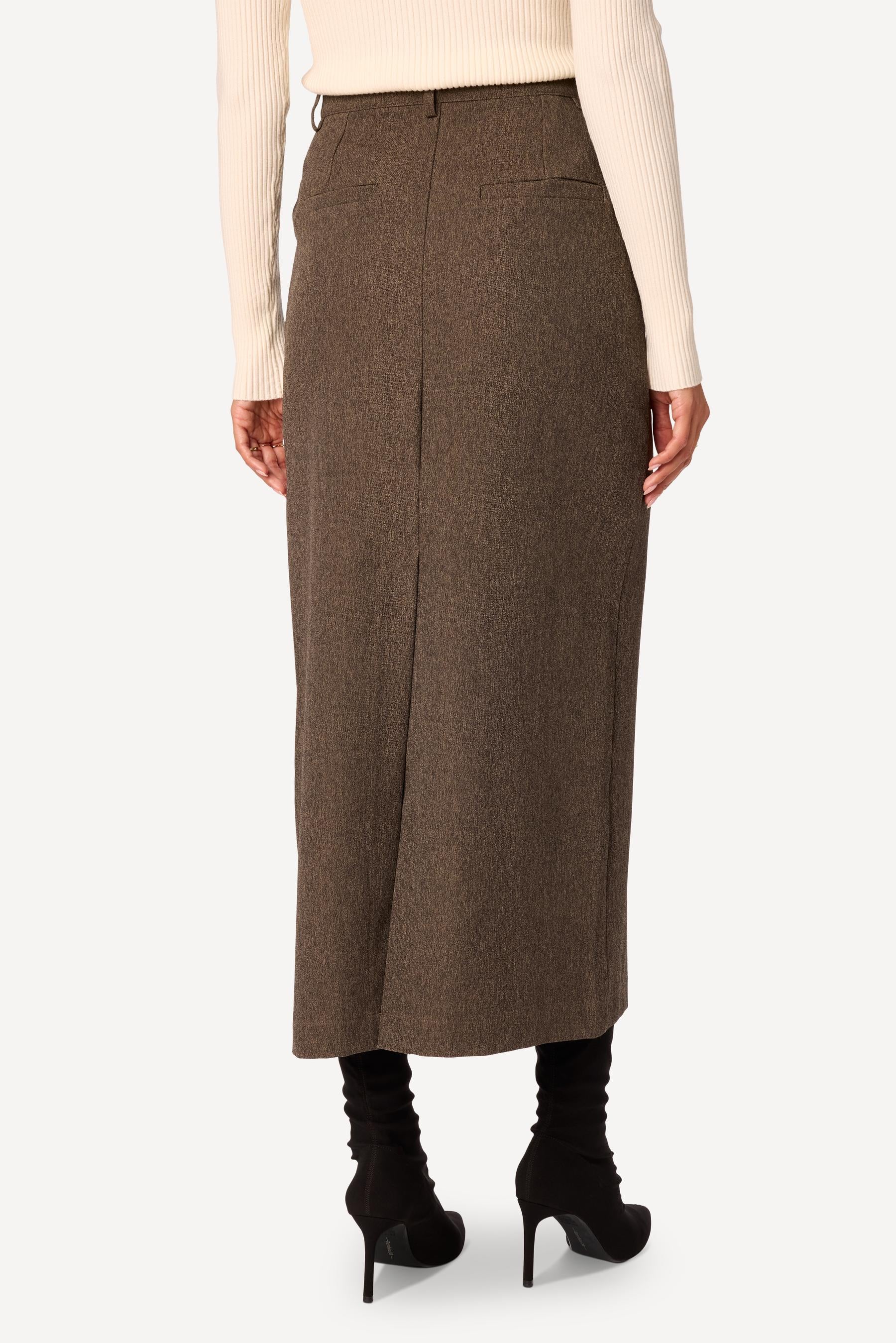 Jupe longue unie Taupe - Axara Paris