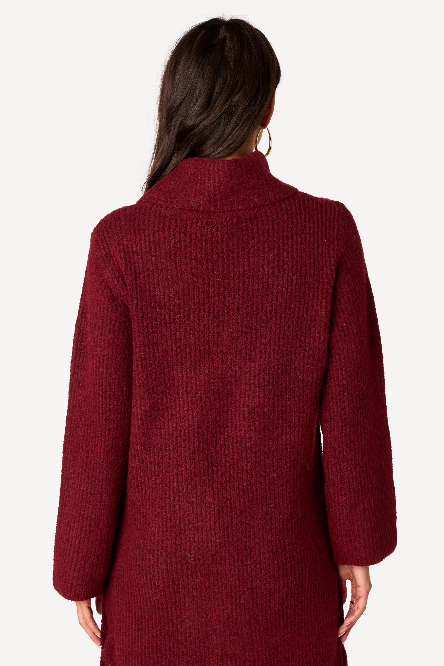 Robe pull unie Bordeaux - Axara Paris