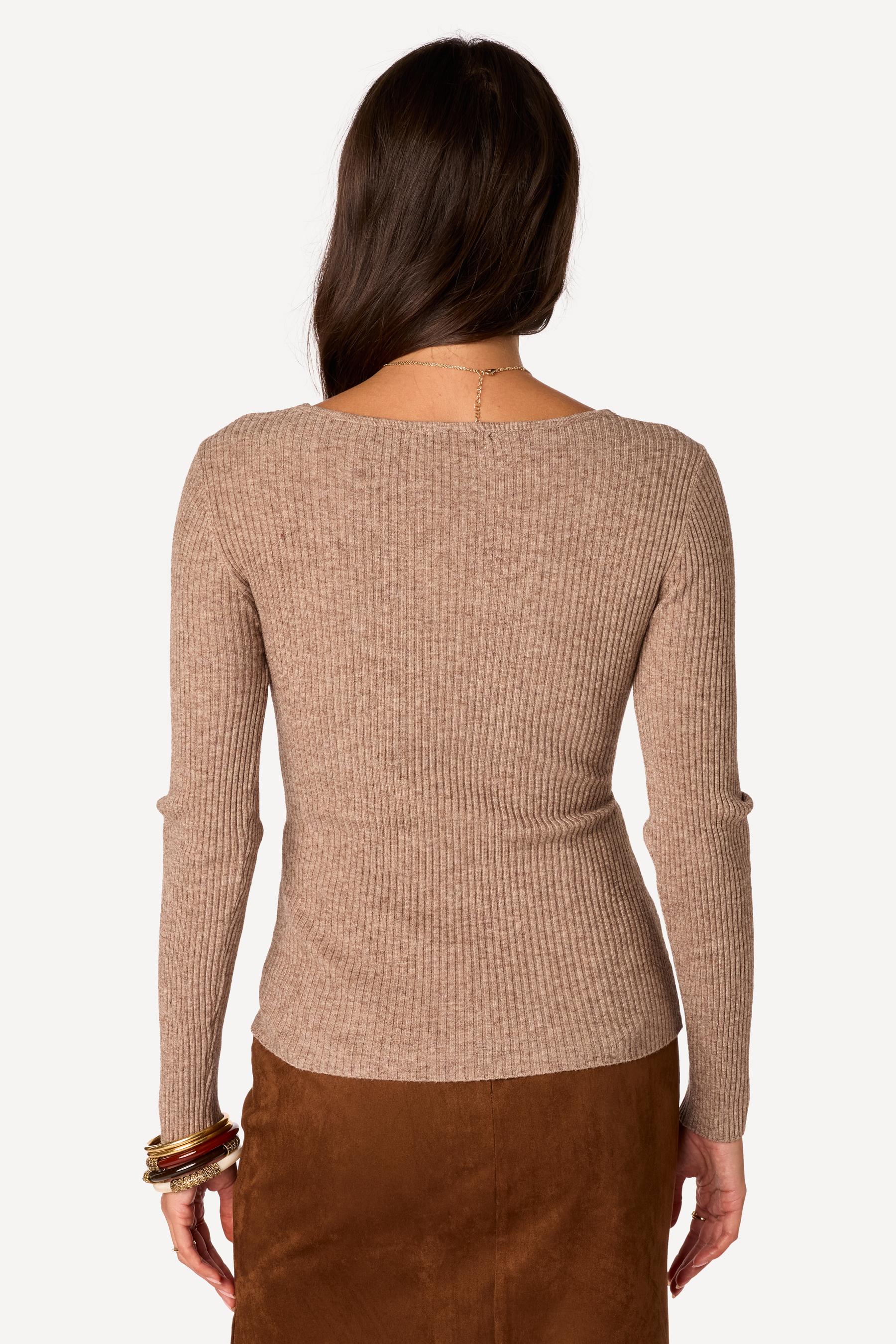 Pull chiné Taupe - Axara Paris
