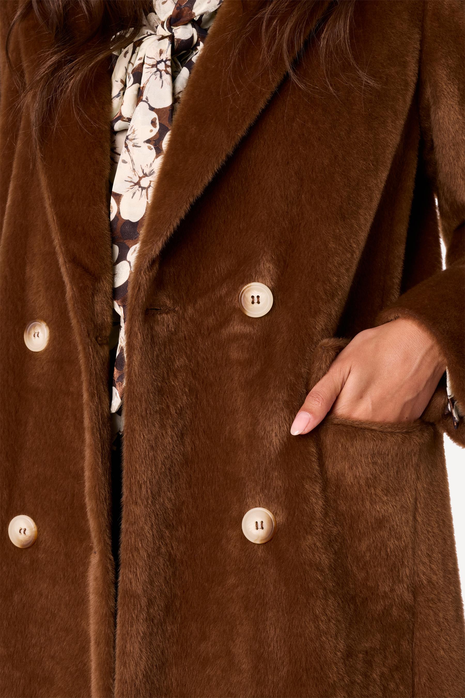 Manteau long uni Choco - Axara Paris