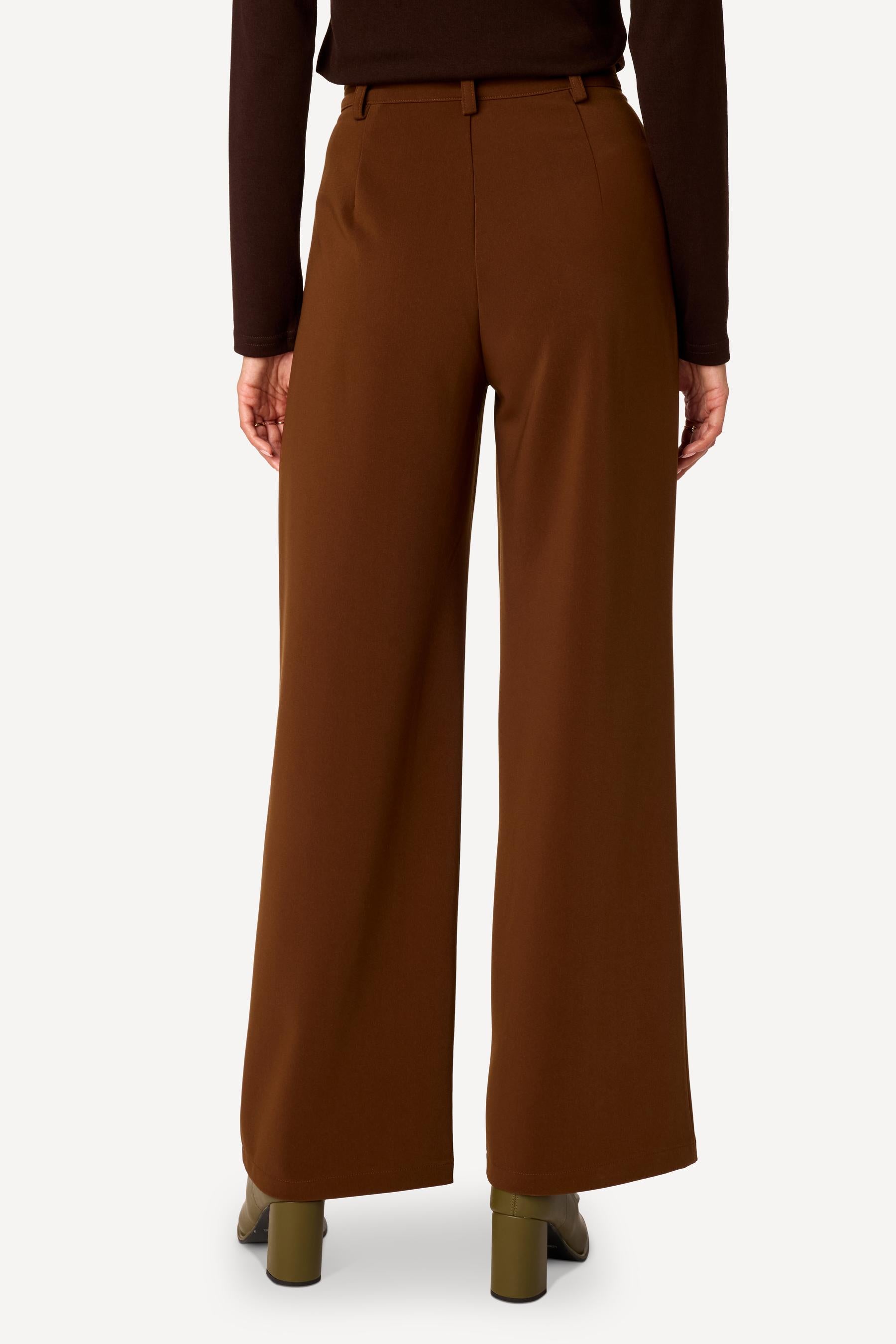 Pantalon large uni Marron - Axara Paris