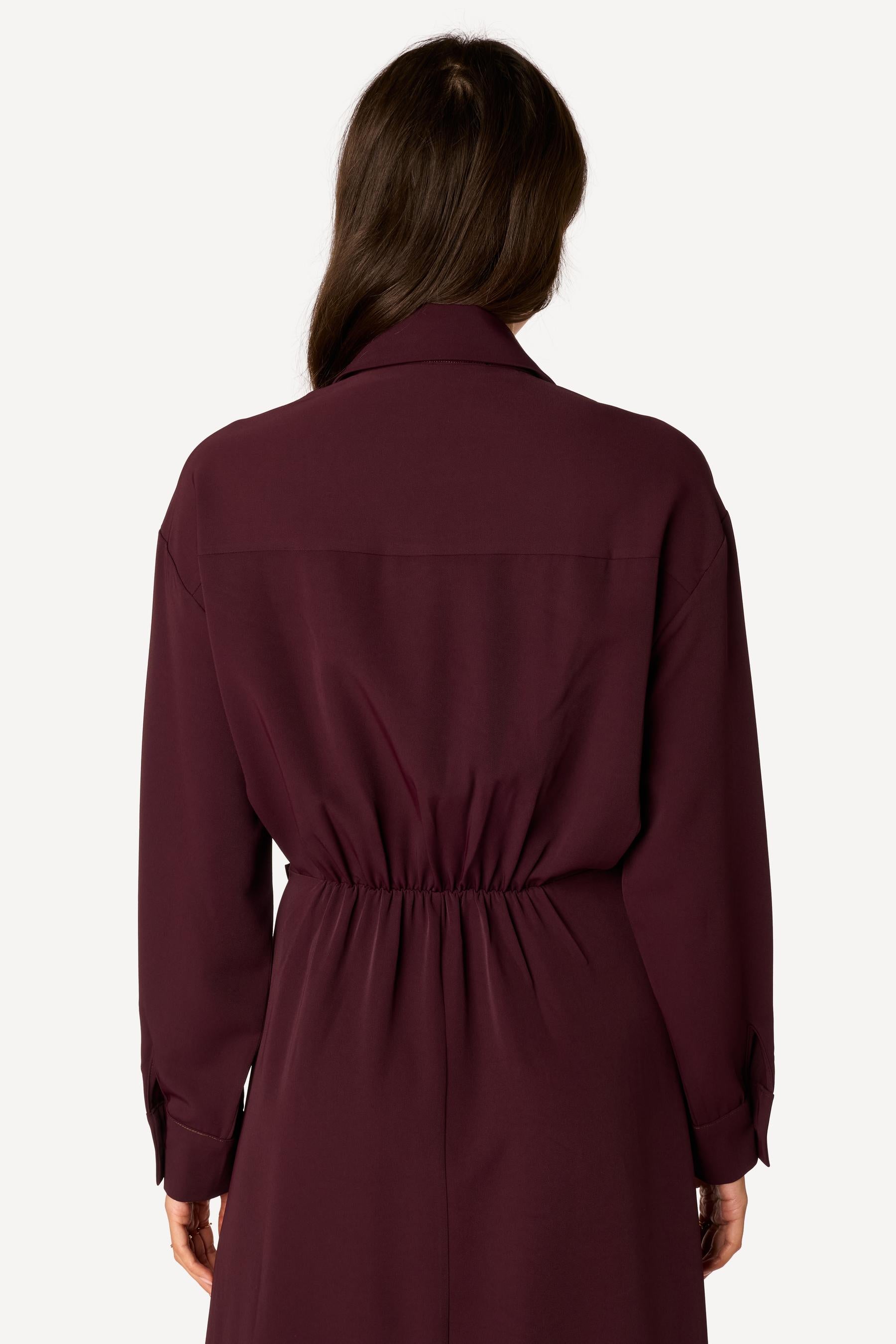 Robe longue unie Prune - Axara Paris