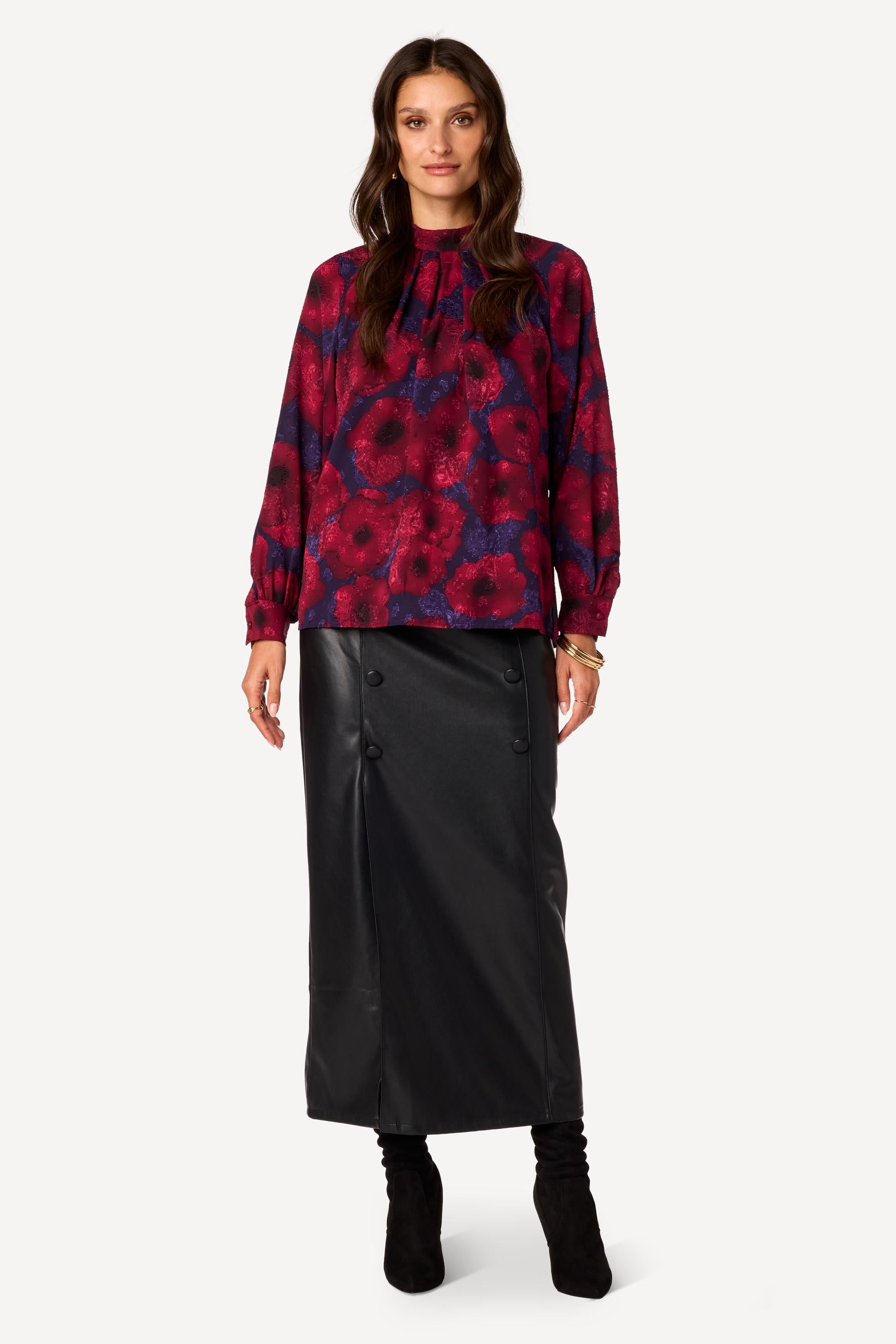 Blouse imprimée Bordeaux - Axara Paris