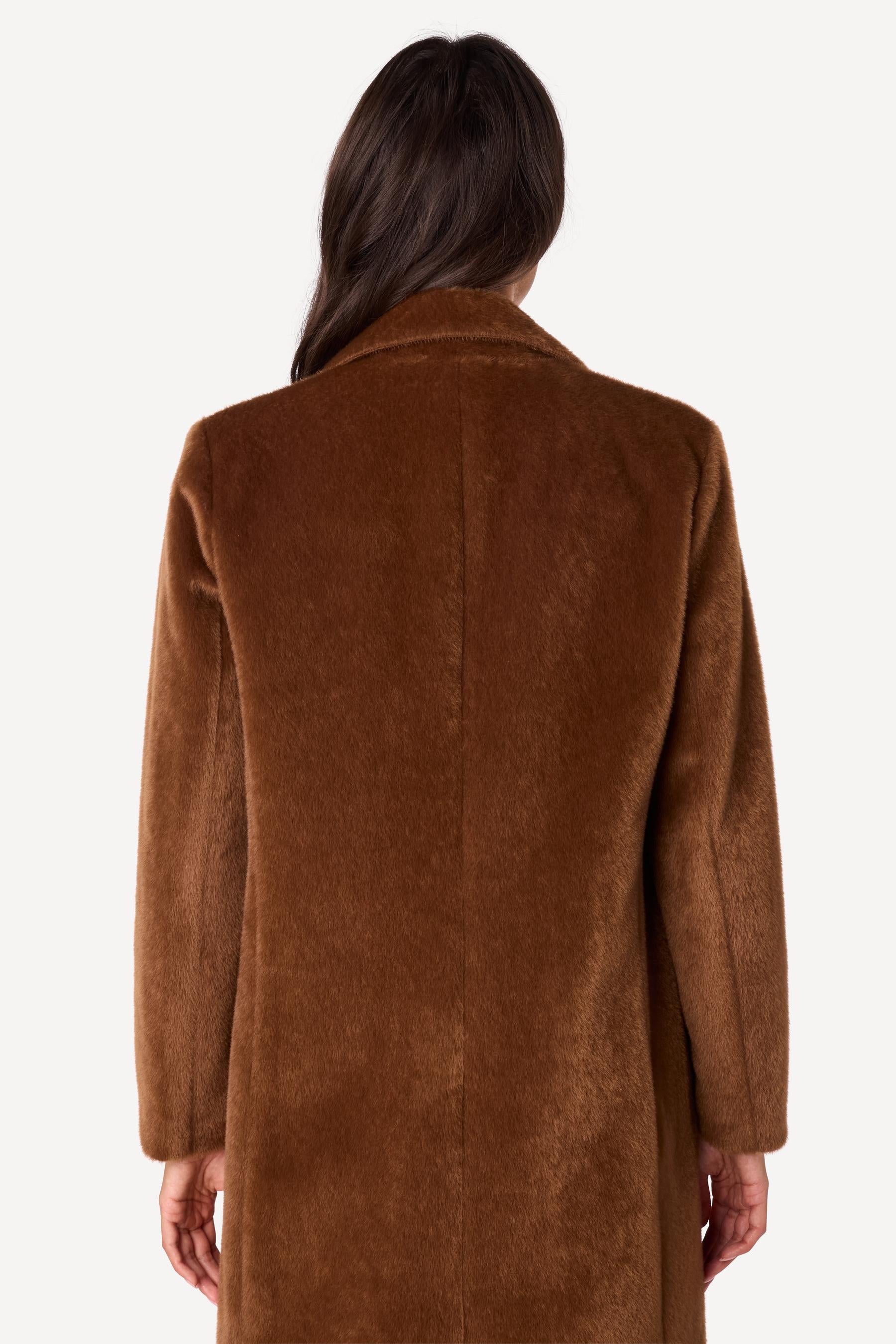 Manteau long uni Choco - Axara Paris