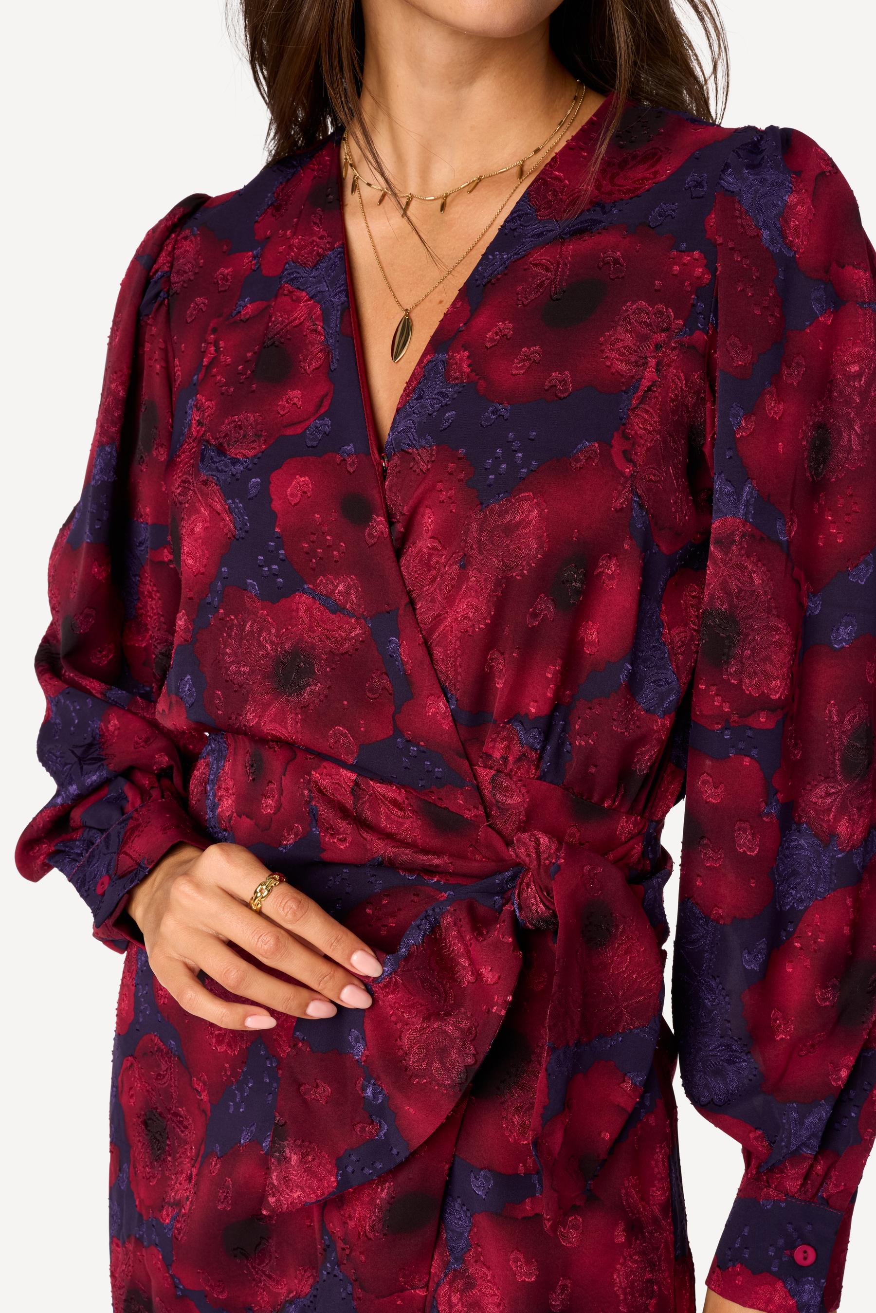 Robe courte imprimée Bordeaux - Axara Paris