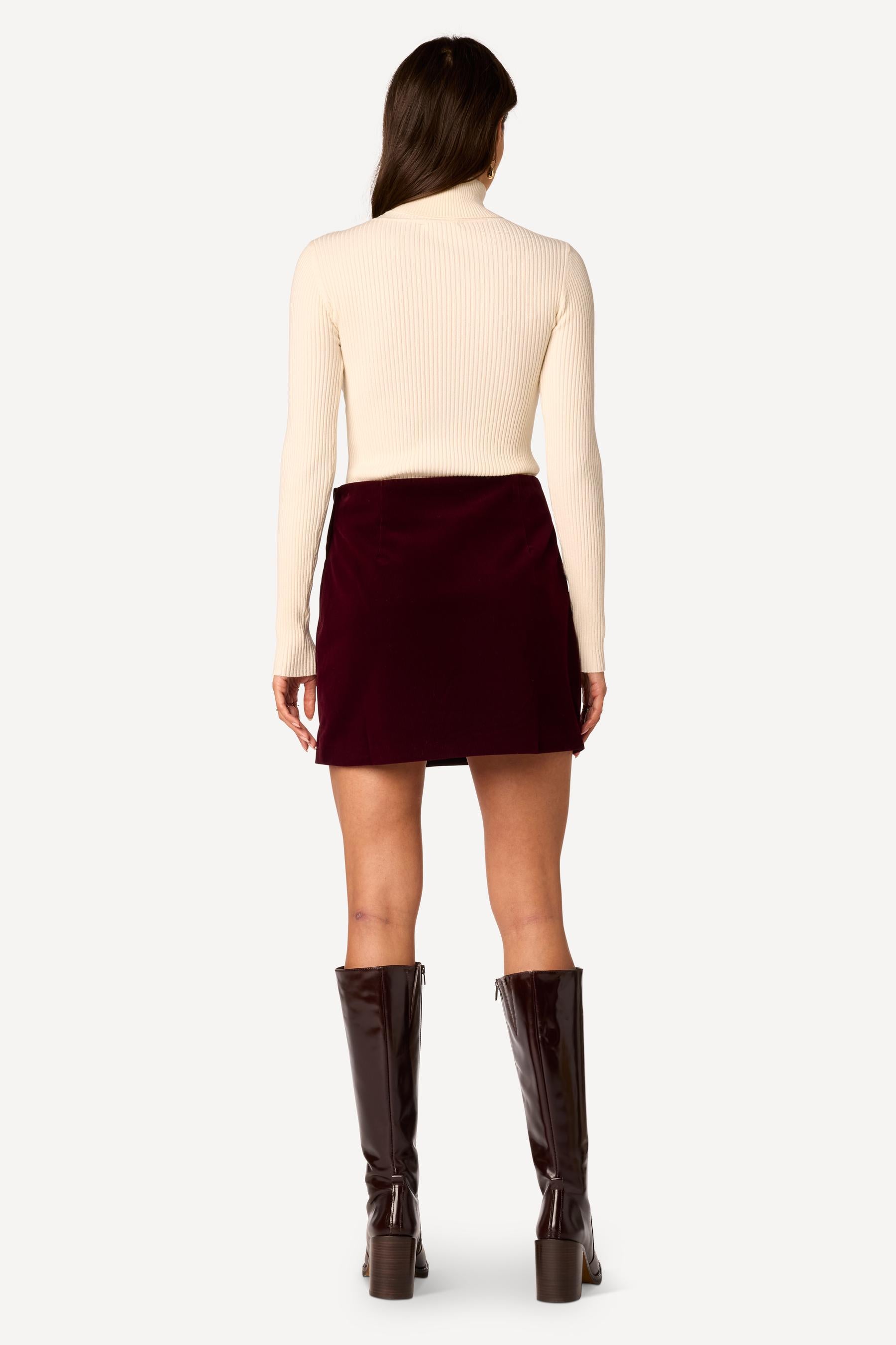 Mini jupe unie Prune - Axara Paris