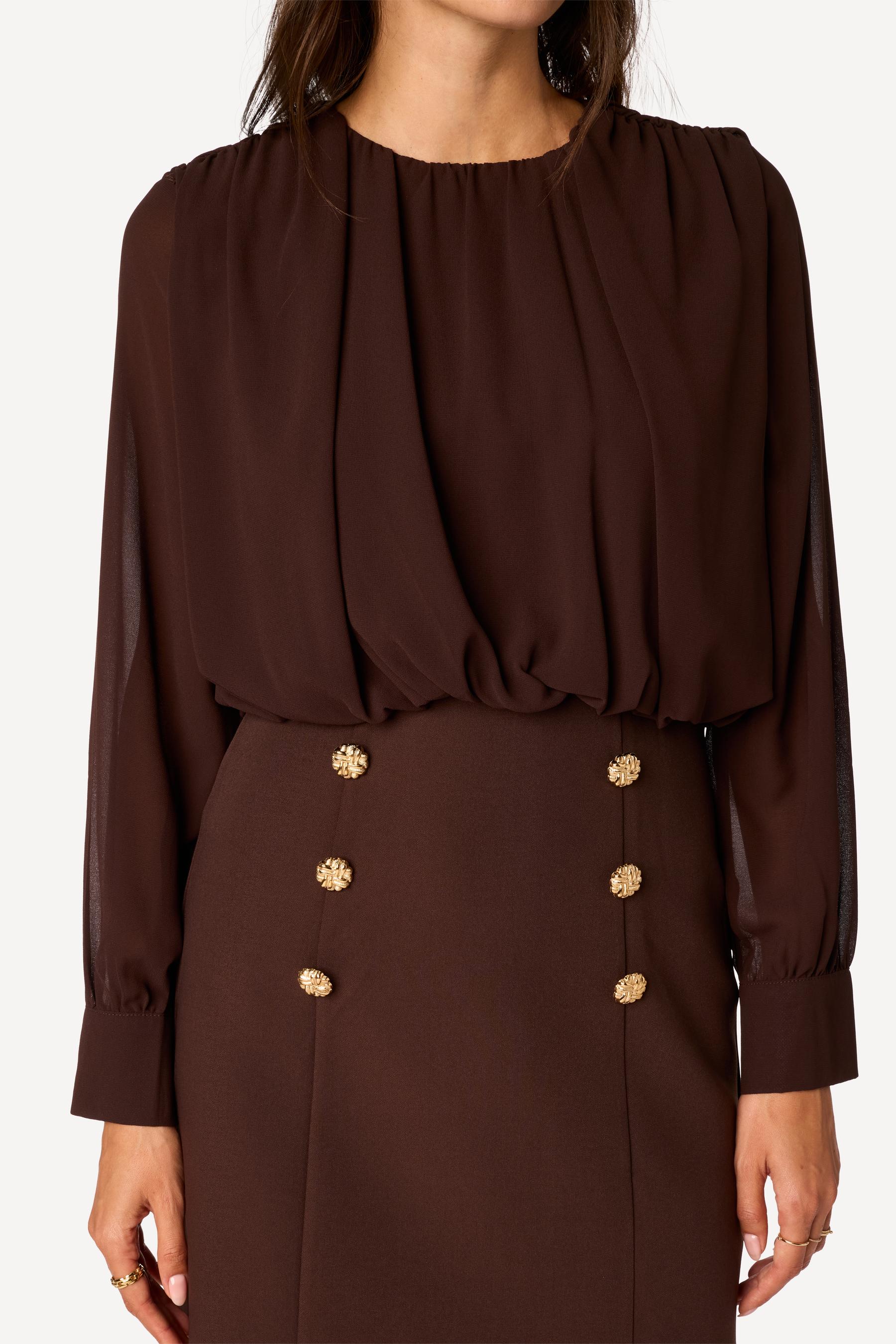 Robe courte unie Choco - Axara Paris