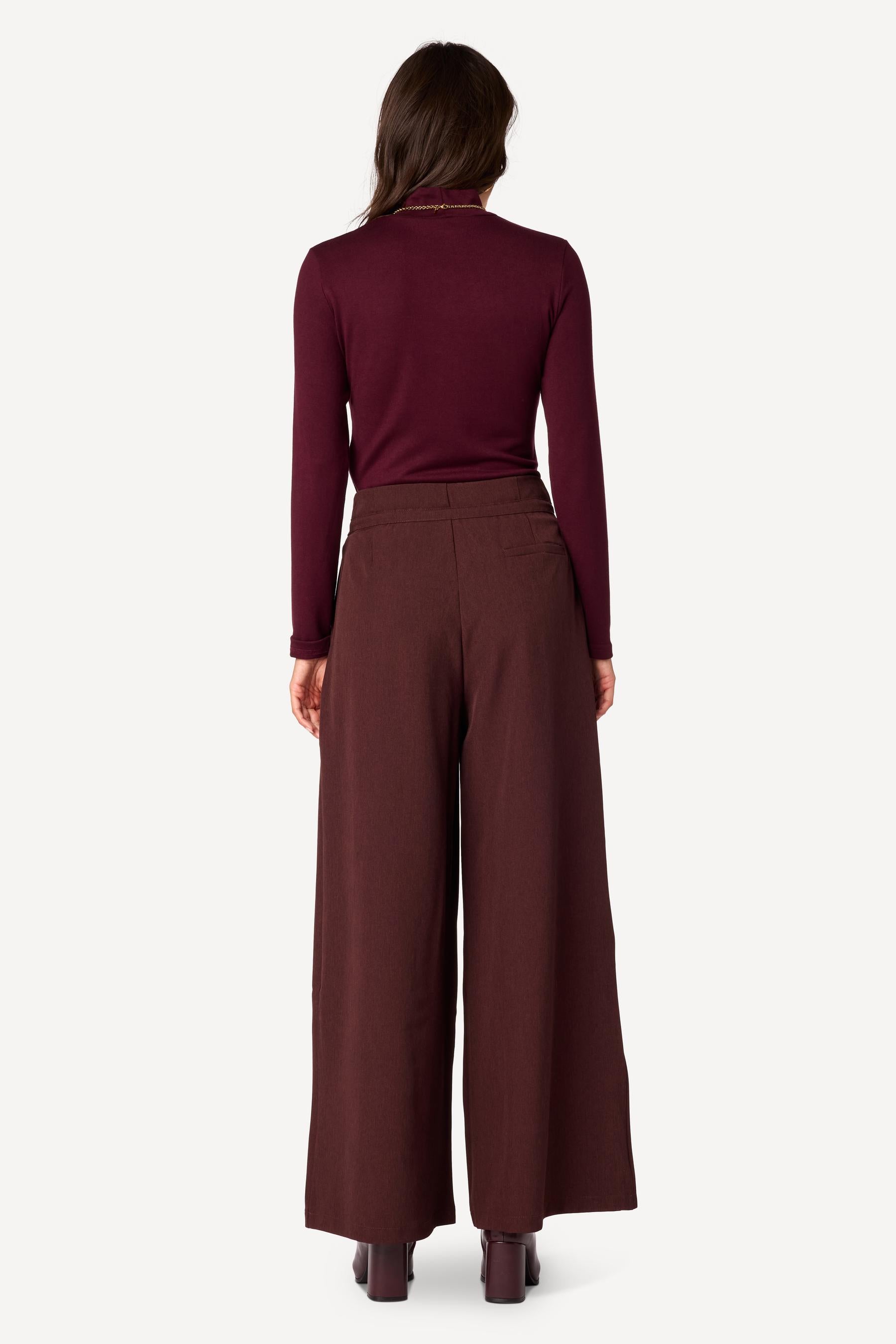 Pantalon large uni Choco - Axara Paris