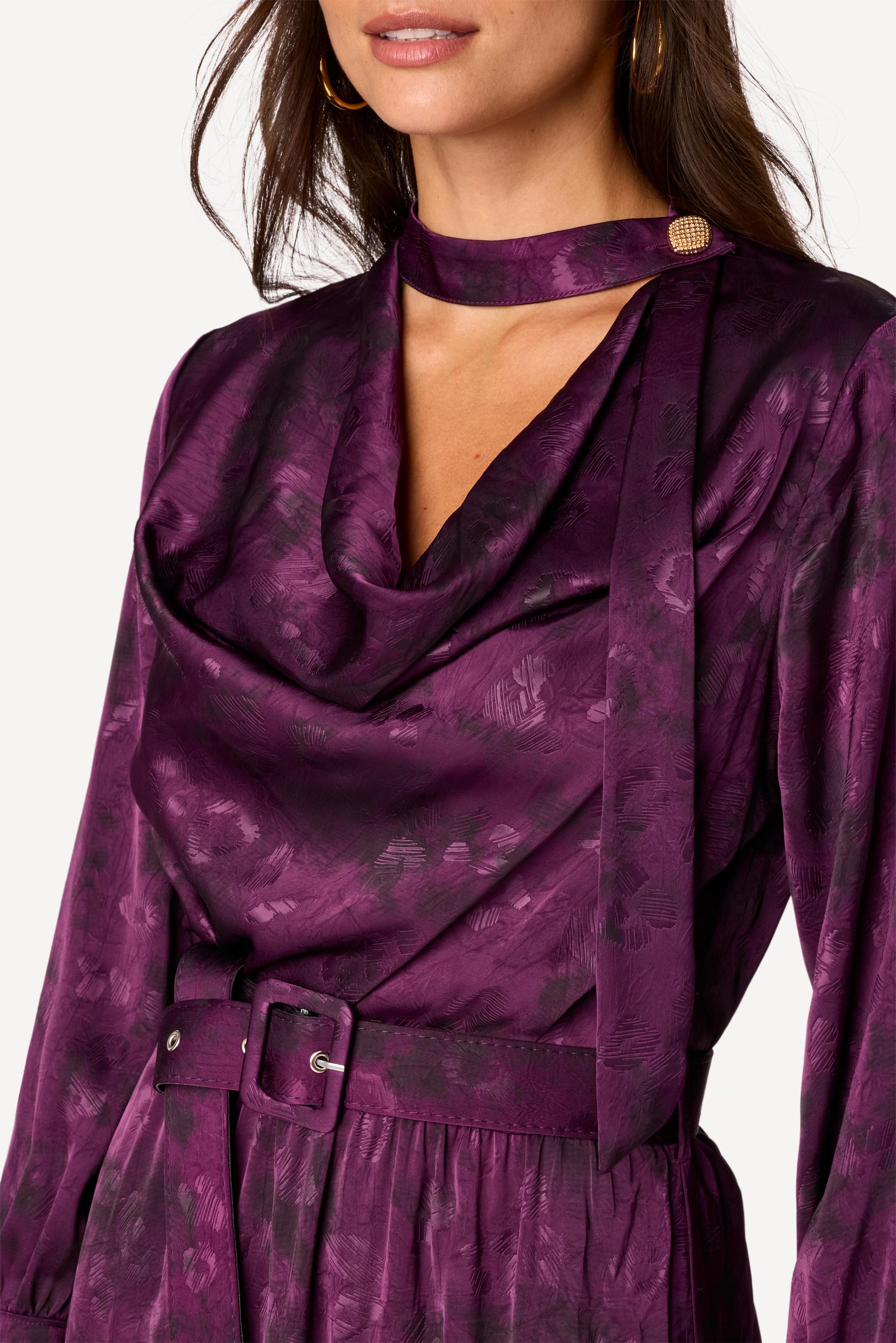Robe longue imprimée Violet - Axara Paris