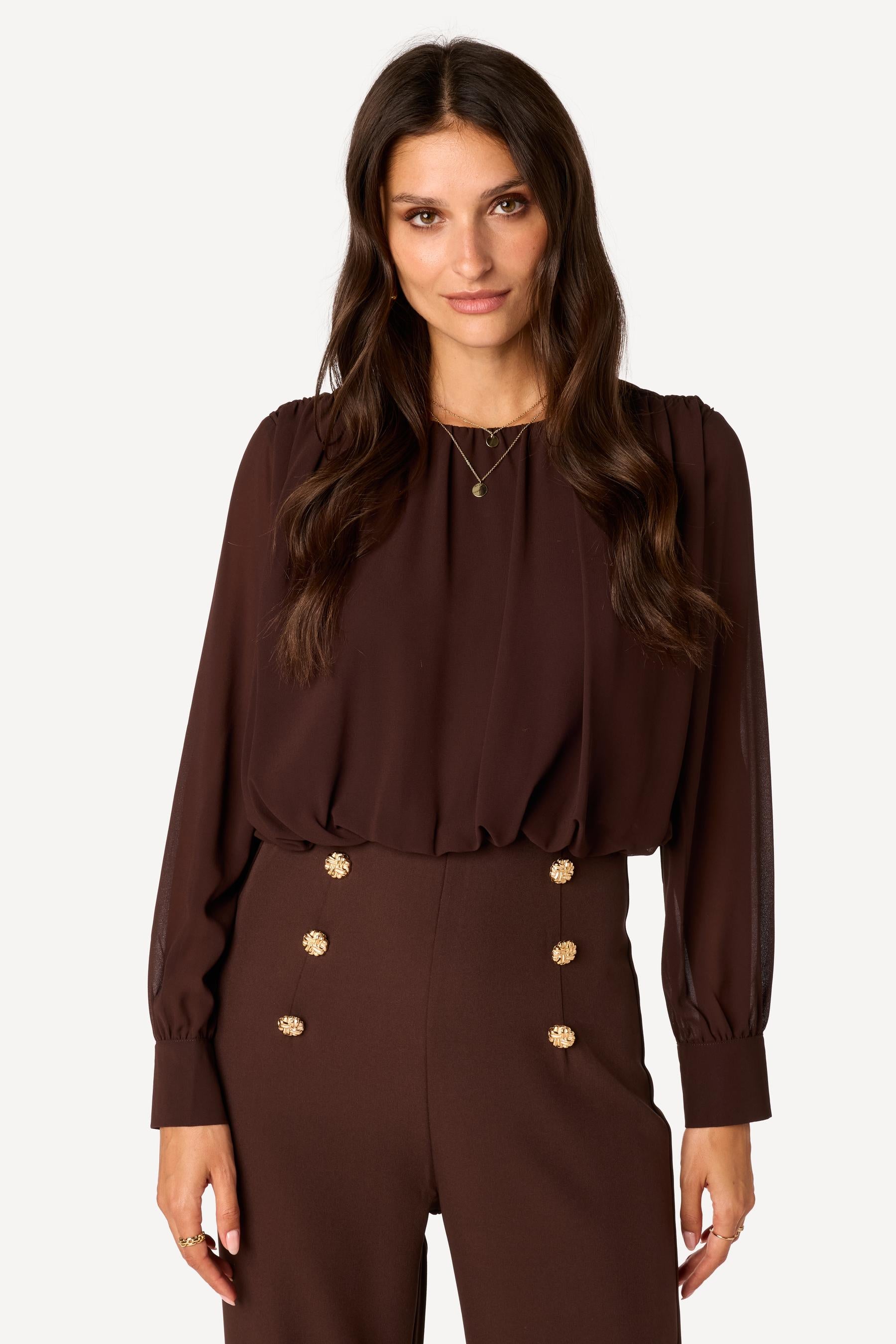 Combinaison longue bi-matière Choco - Axara Paris