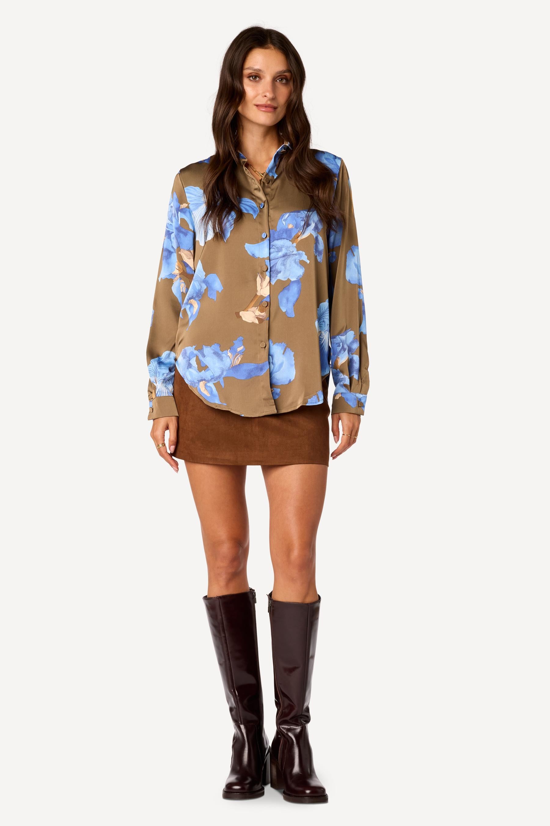 Chemise imprimée Taupe - Axara Paris