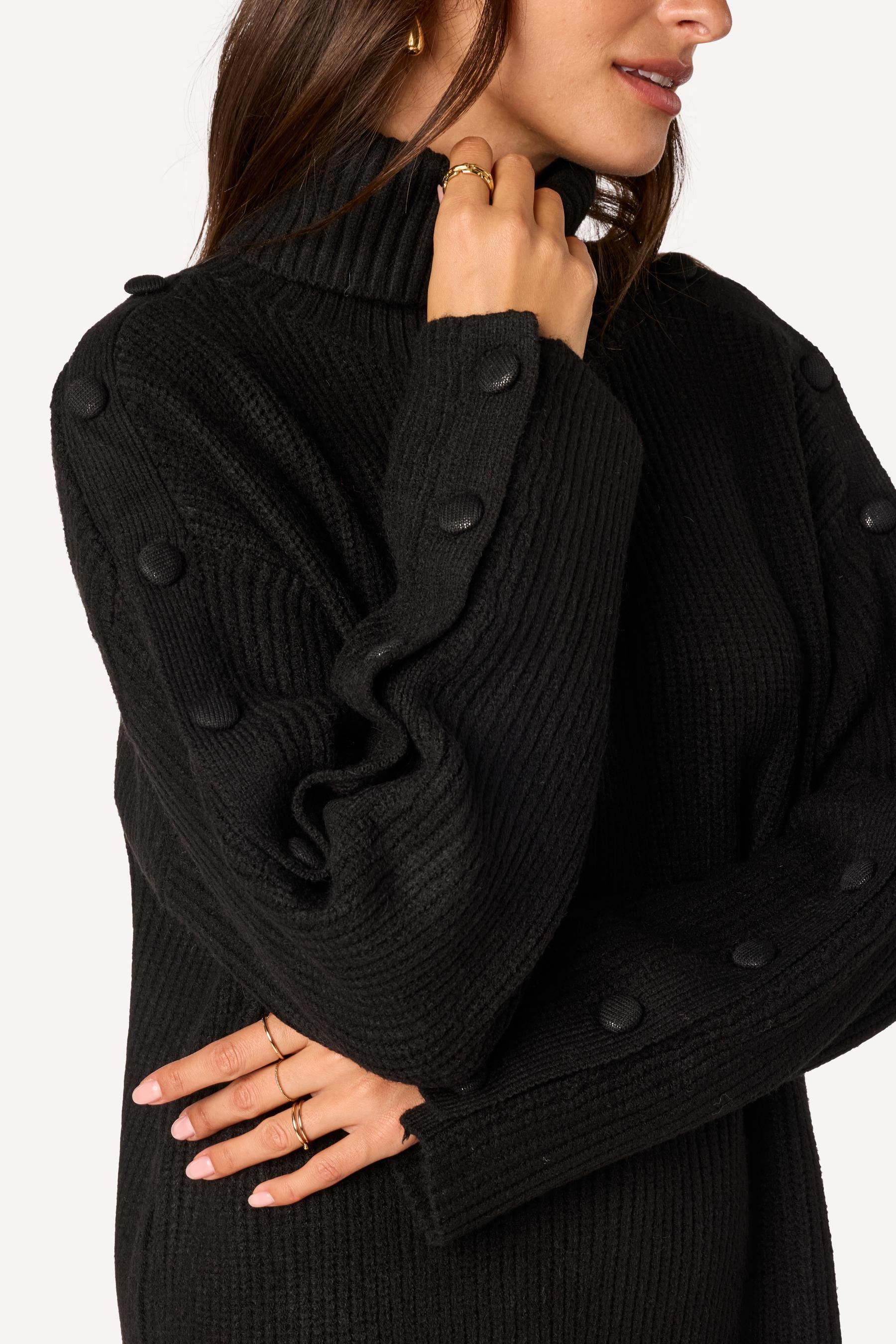 Robe pull unie Noir - Axara Paris