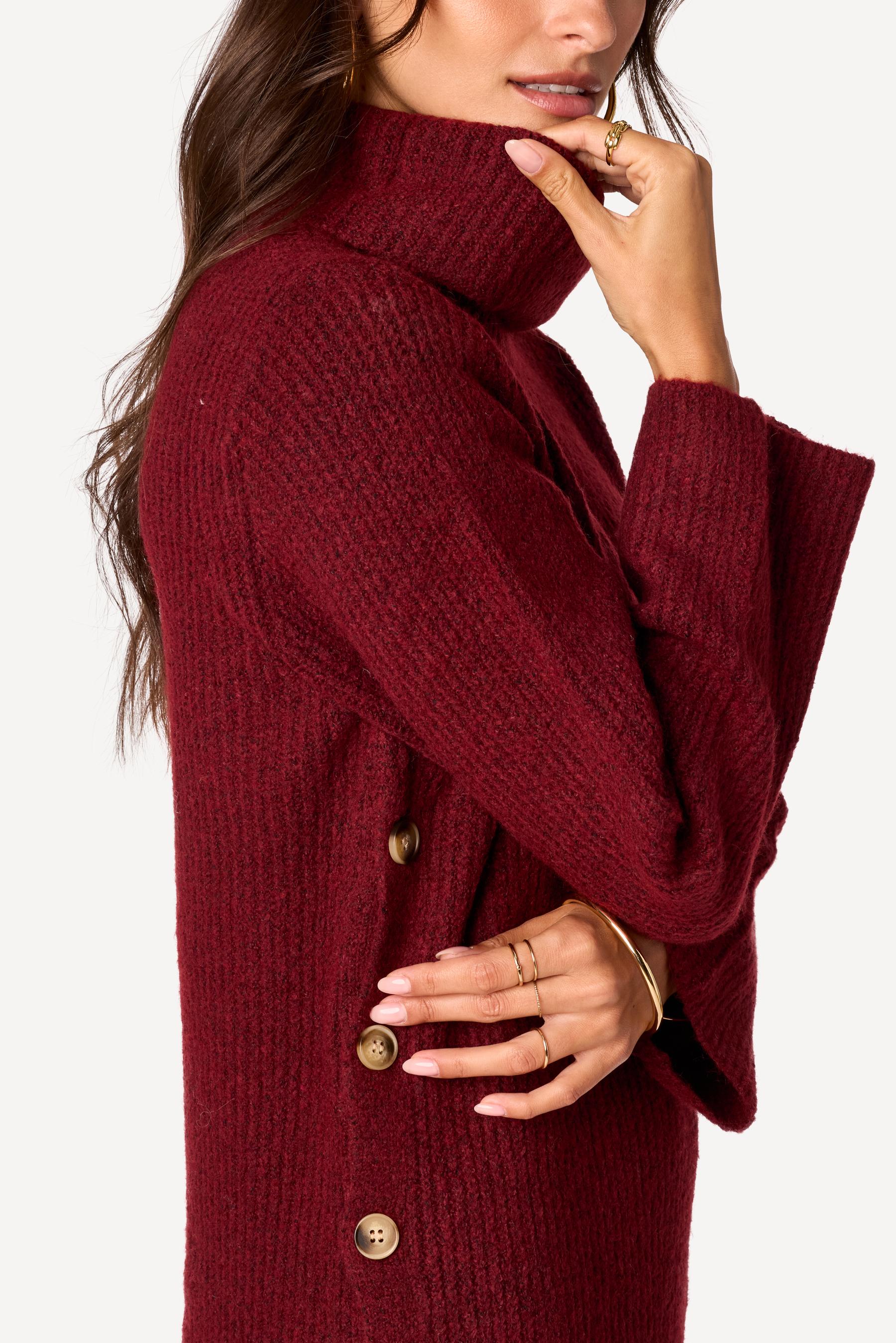 Robe pull unie Bordeaux - Axara Paris