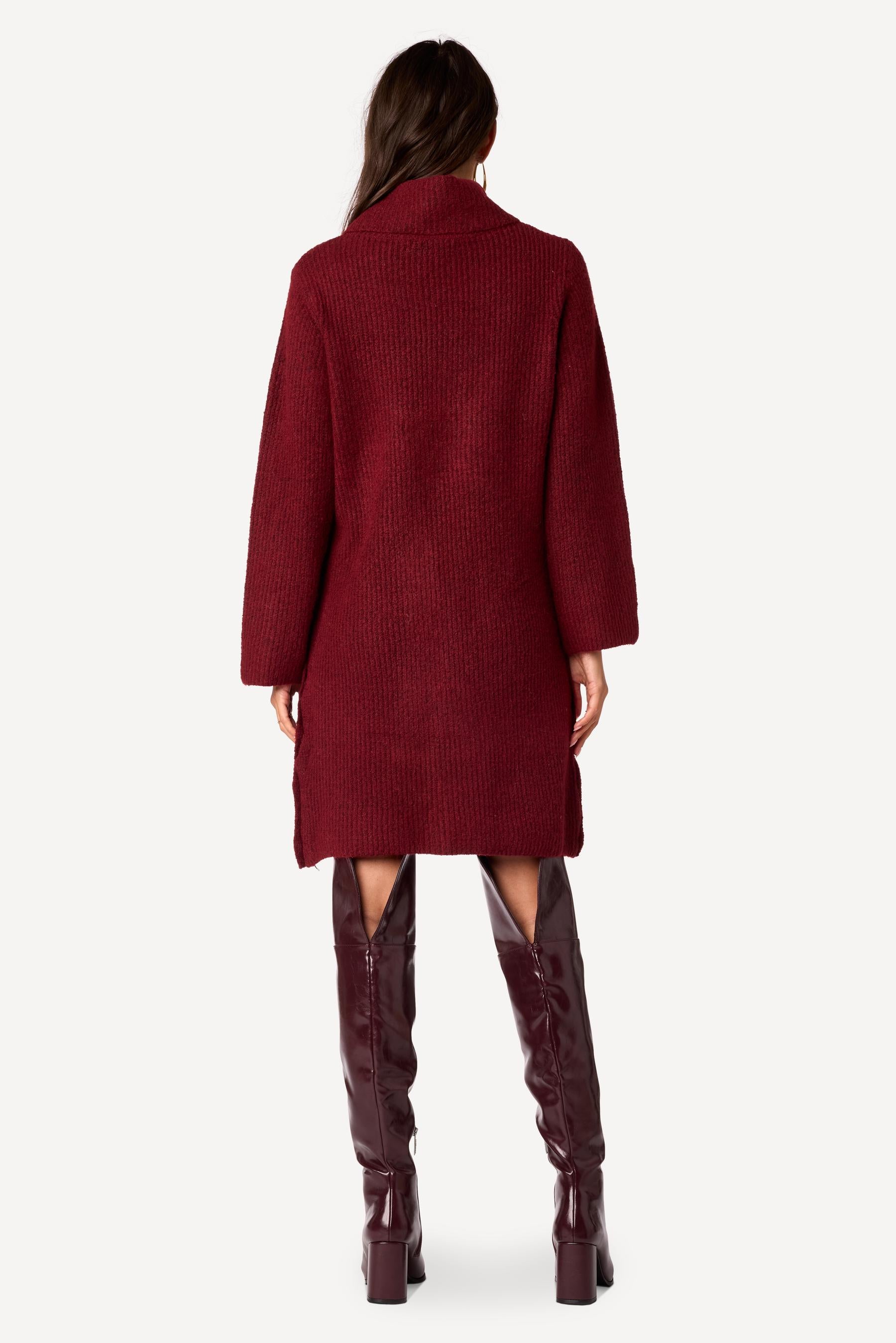 Robe pull unie Bordeaux - Axara Paris
