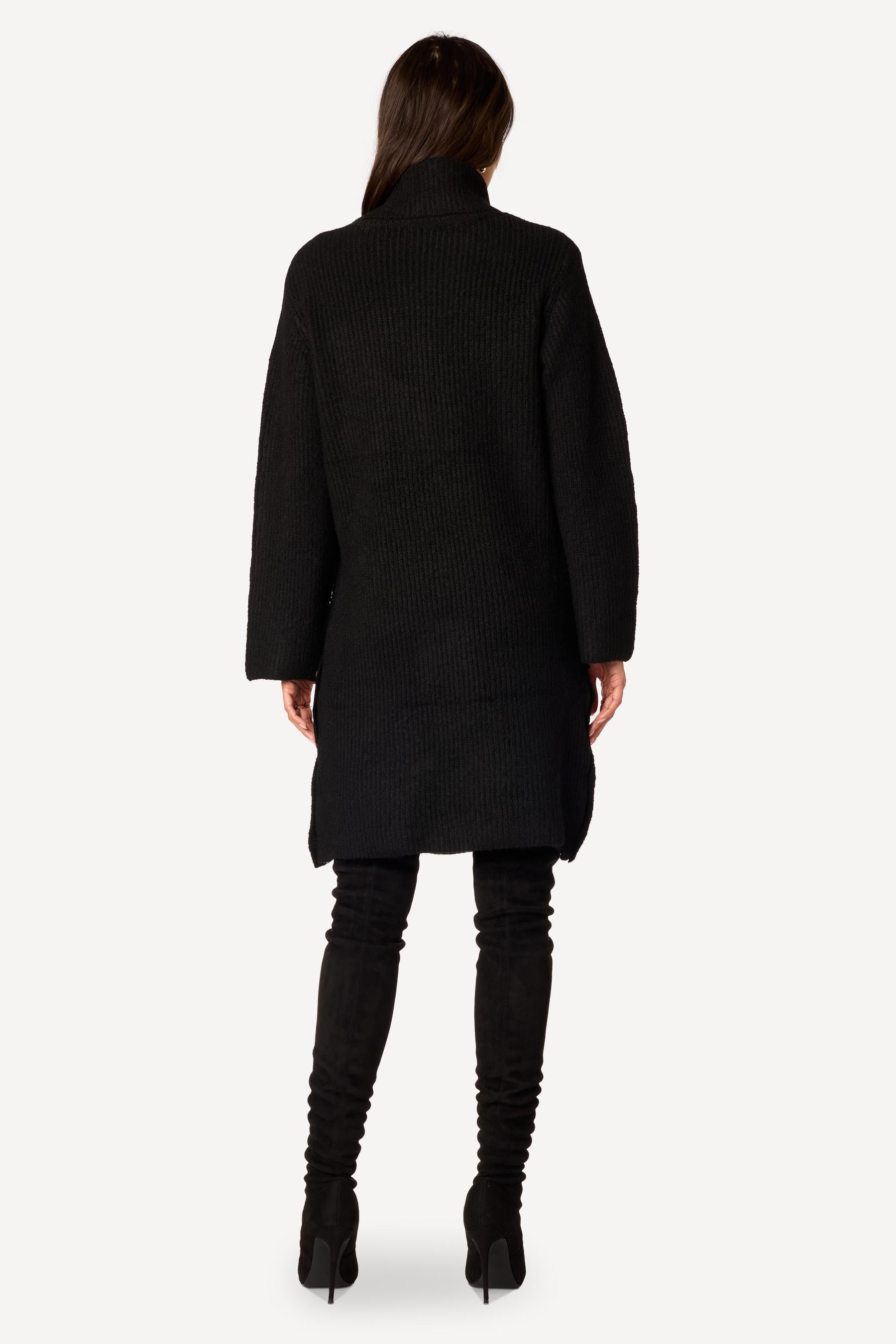 Robe pull unie Noir - Axara Paris